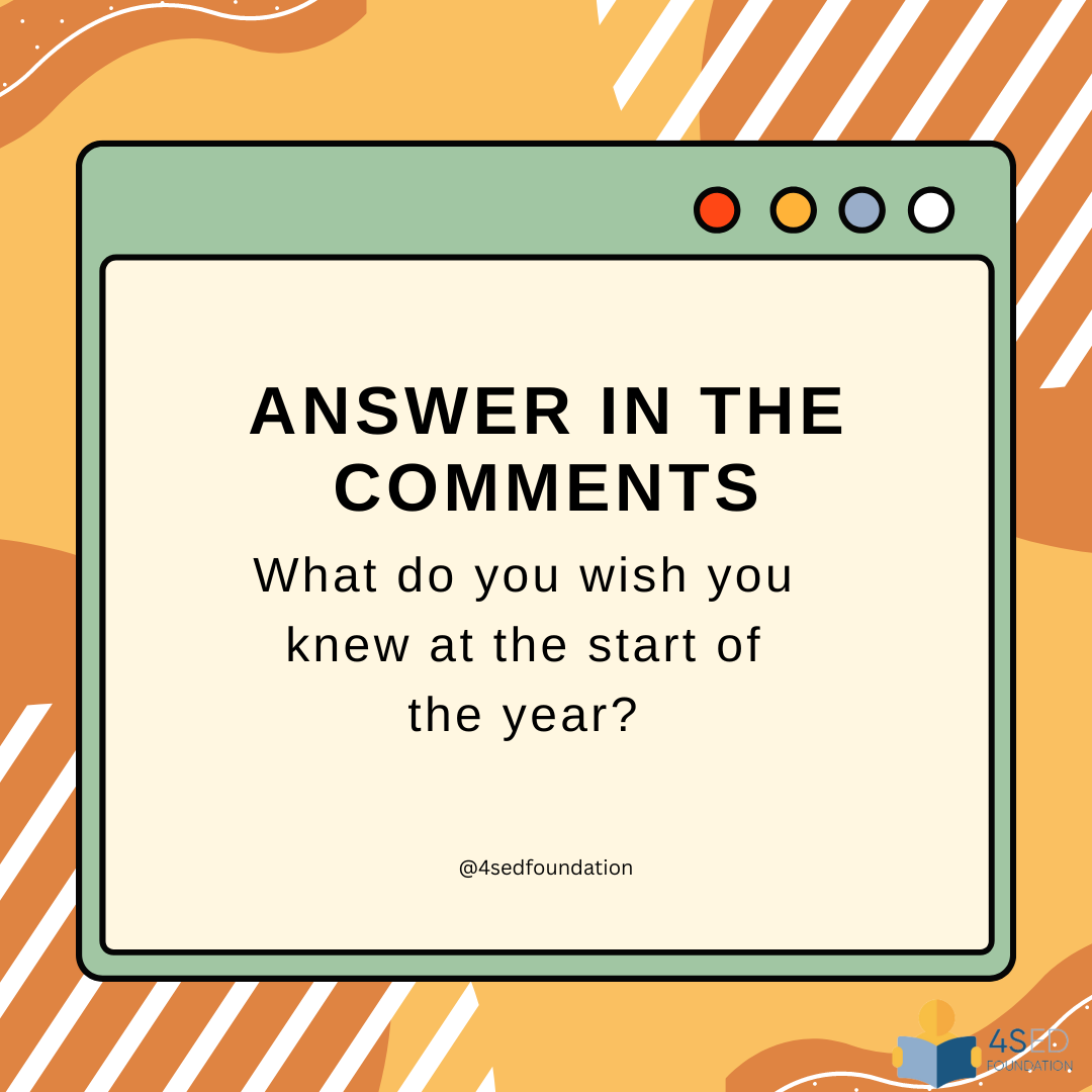 What do you wish you knew at the start of the year? (Answer in the comments!)