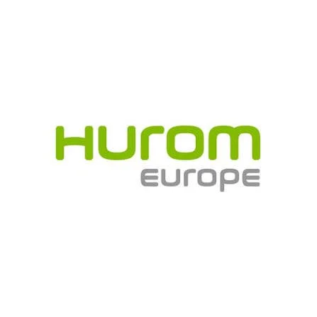 Hurom Europe logo with green and gray text on a white background.