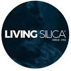 Living Slica logo with dark blue background and white text