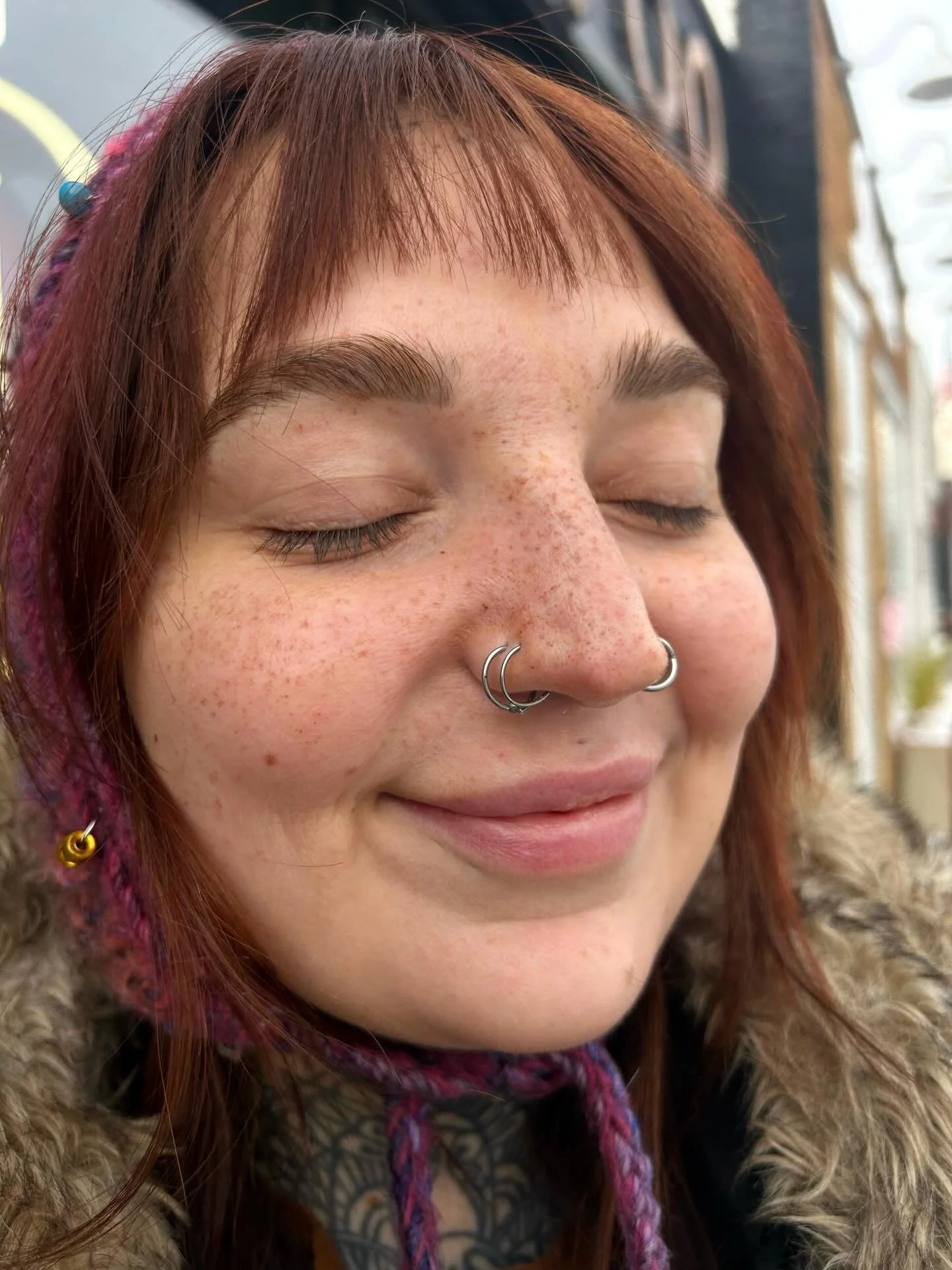 2 sessions of cutie freckles on @porcelain.moonlight (some healed some fresh) 🎁 1 cutie knit bonnet by @made.by.mischief 🧶 and 10 cutie nails by @purechaosnails 🌟I love the 12 days of Christmas!!!! 

Shop small &amp; local from ur local cuties thi