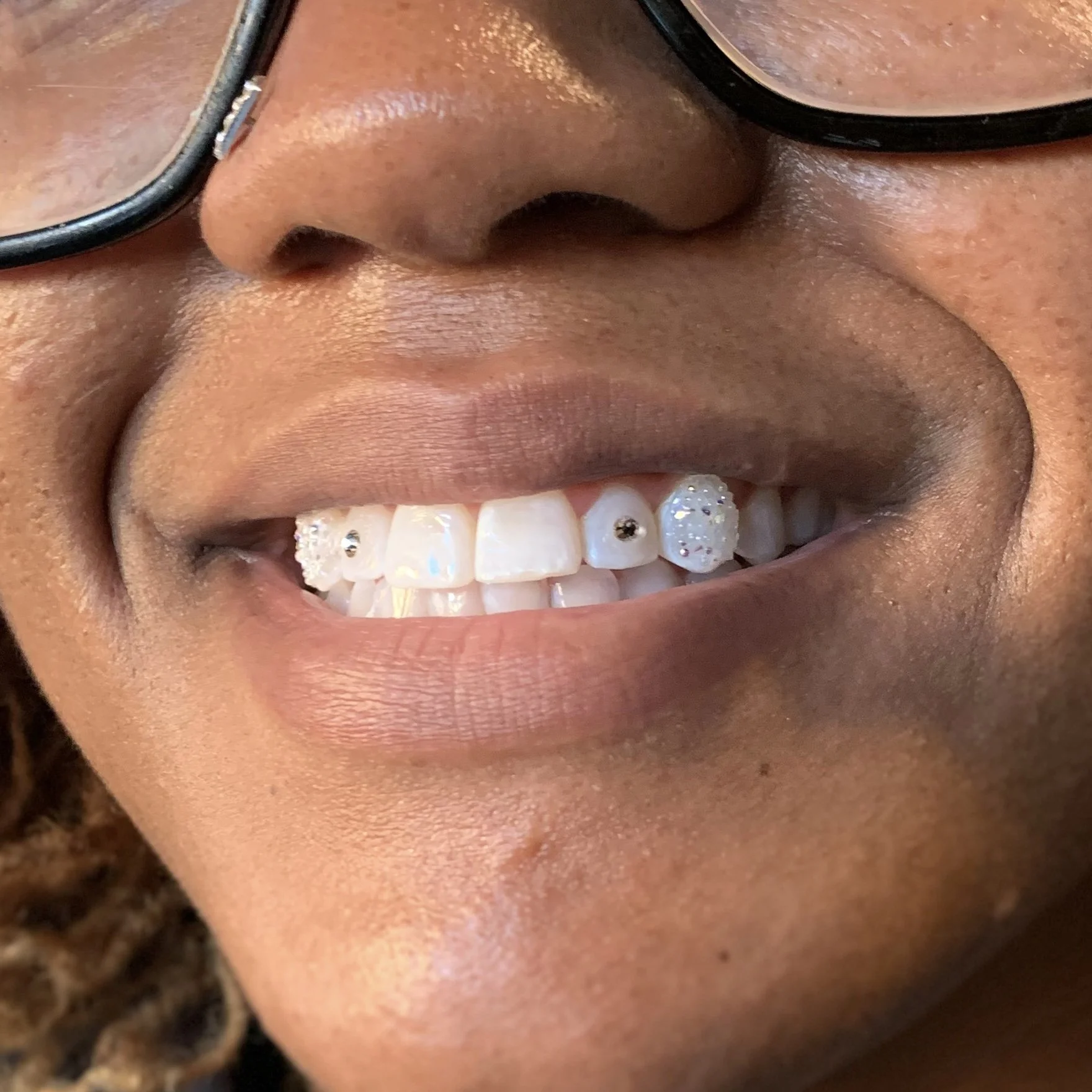 2 Chandelier Teeth + Crystal Tooth Gems