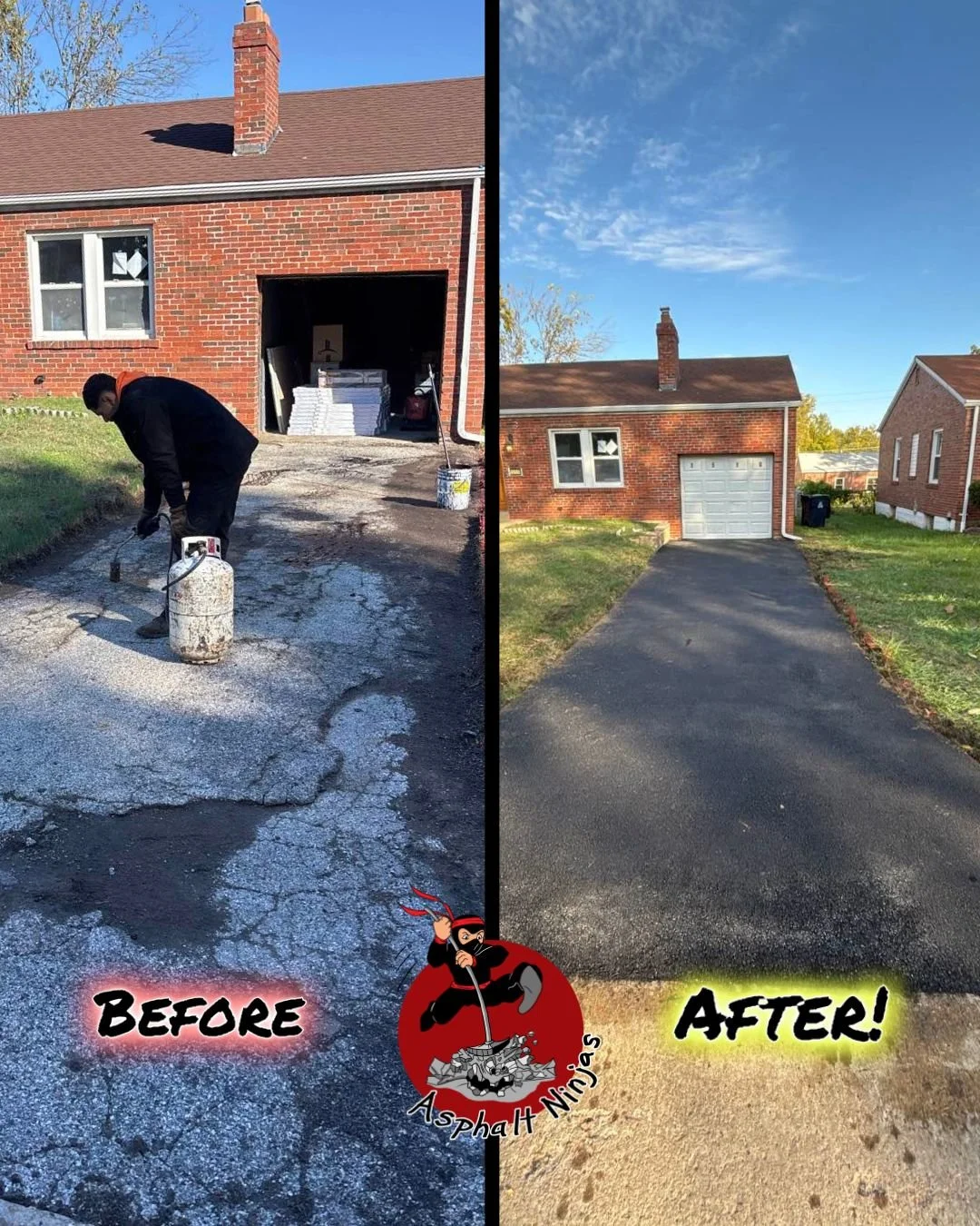 Nothing upgrades a home like a clean, freshly paved driveway. Another smooth finish delivered! 
#asphalt #drivewayrepair #asphaltninjas #paving #fix
