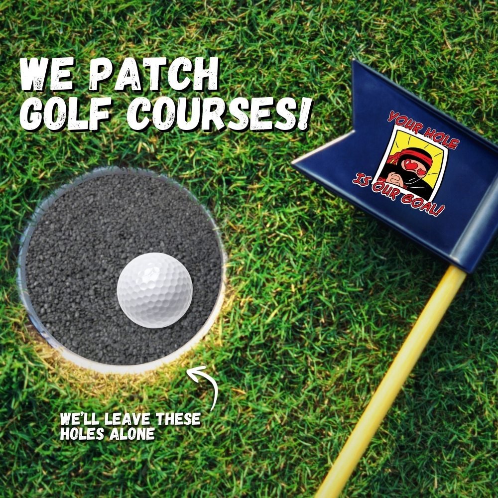 We specialize in small patches and that's why golf courses love us! Golf courses trust us for patching cart paths and tricky "hard to get to" repairs. At Asphalt Ninjas, we believe the only holes on a golf course, should be on the green! 

