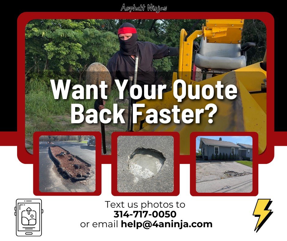 We&rsquo;re already quick with estimates, but when you include a photo of your space, we can turn it around even faster. A clear picture helps us size it up and get you accurate pricing sooner.

#asphaltninjas #potholepatrol #asphaltrepair #asphalt