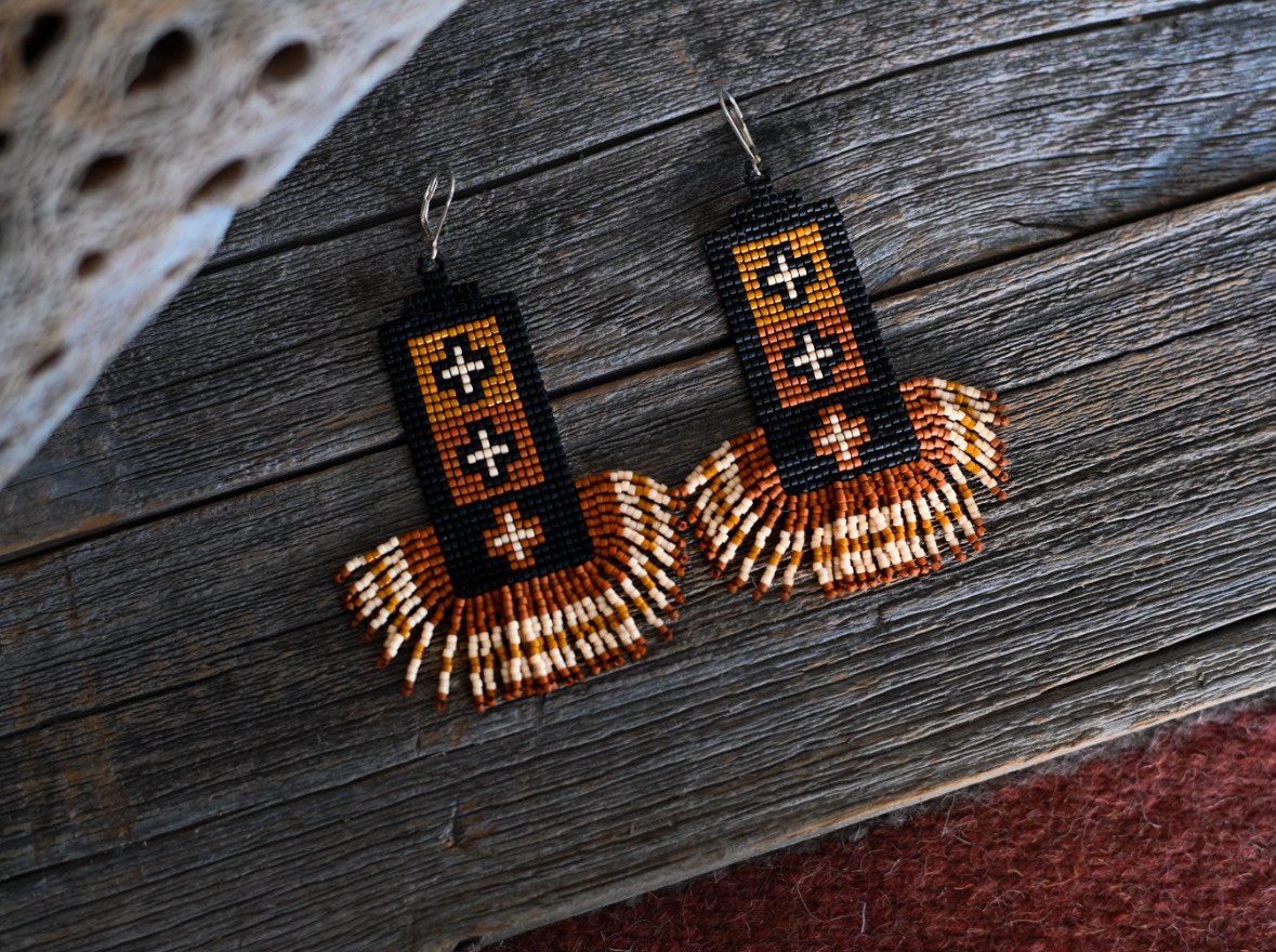 Fan Fringe Beaded Earrings