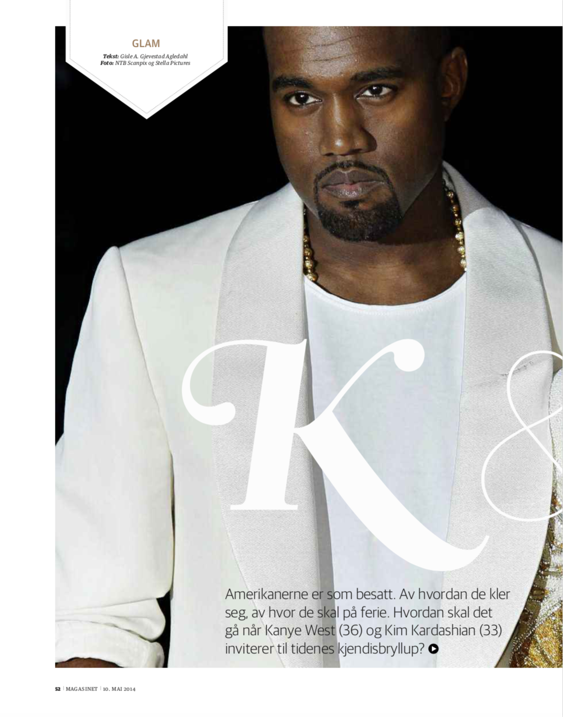 Dagbladet article about Kim Kardashian and Kanye West's wedding