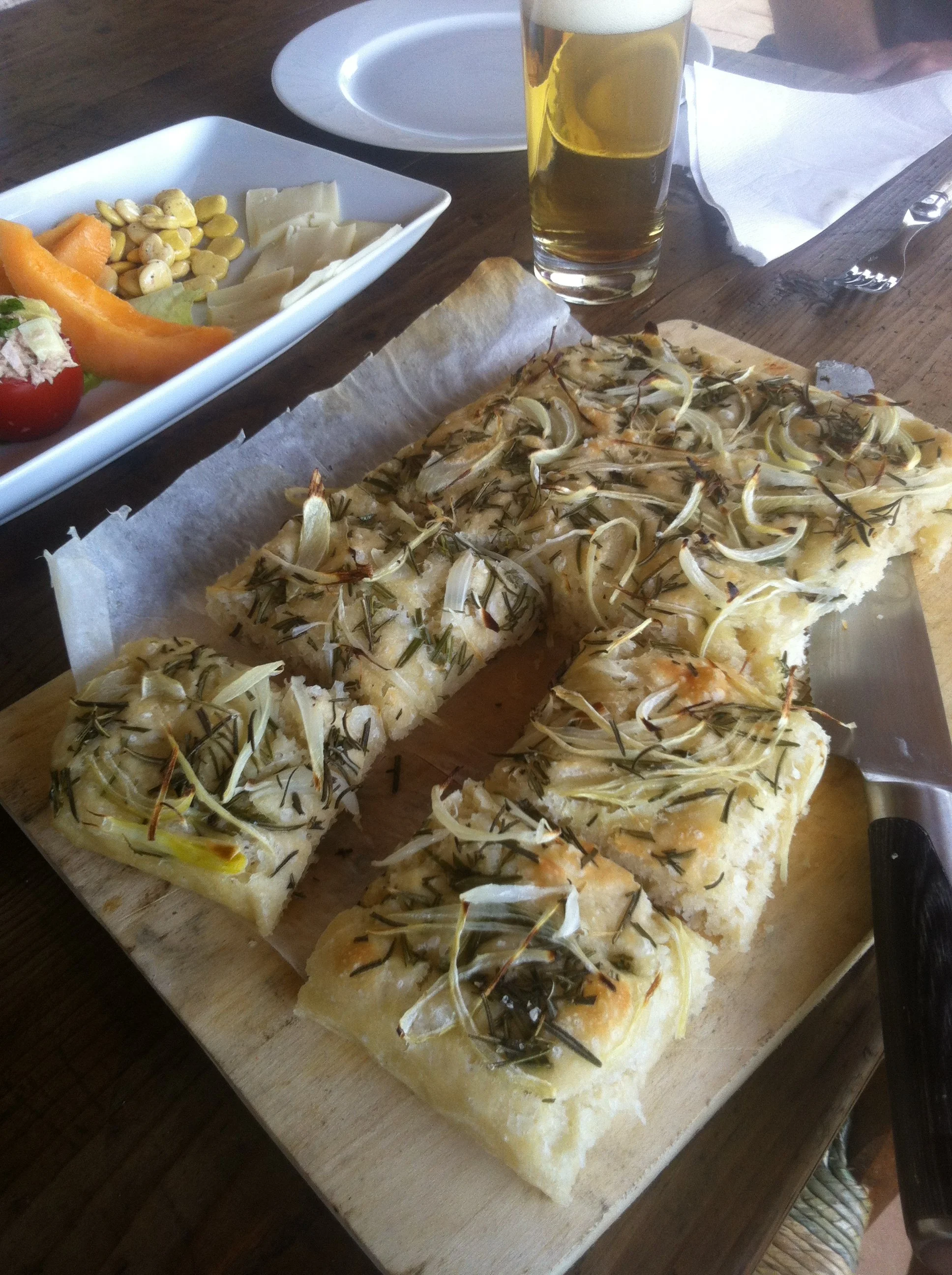Carmelized onion, feta and rosemary focaccia