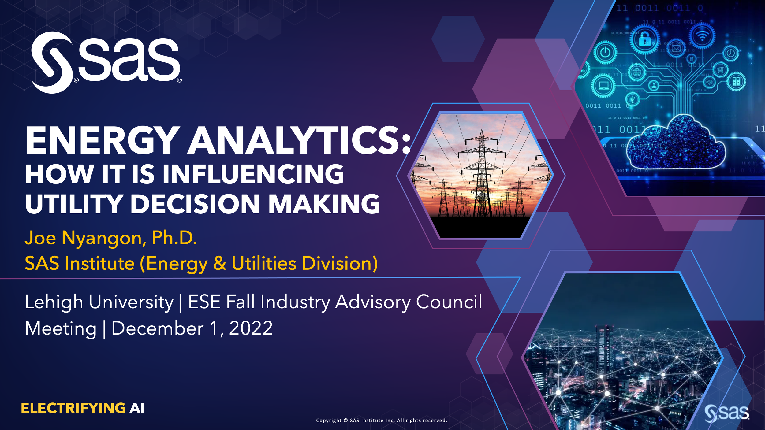 Dr. Nyangon Keynotes at Lehigh University’s ESE Fall Advisory Meeting