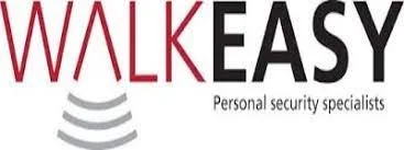 Walk Easy logo with text 'Personal security specialists' and Wi-Fi signal icon.