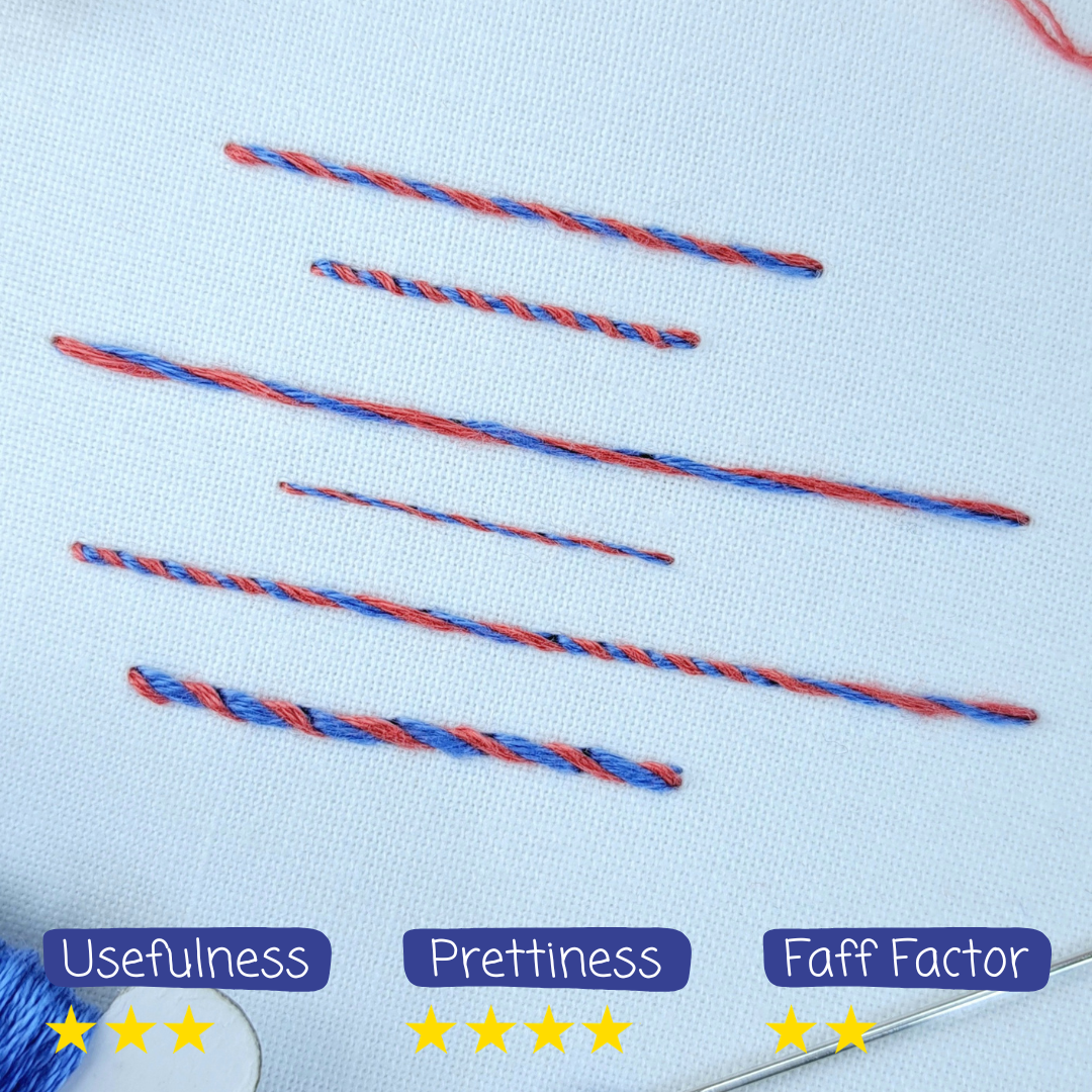 20. Whipped Backstitch