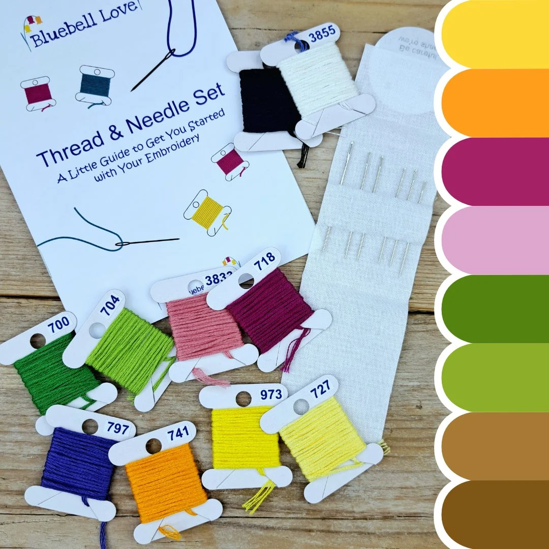 Thread and needle set contents of colour set 8