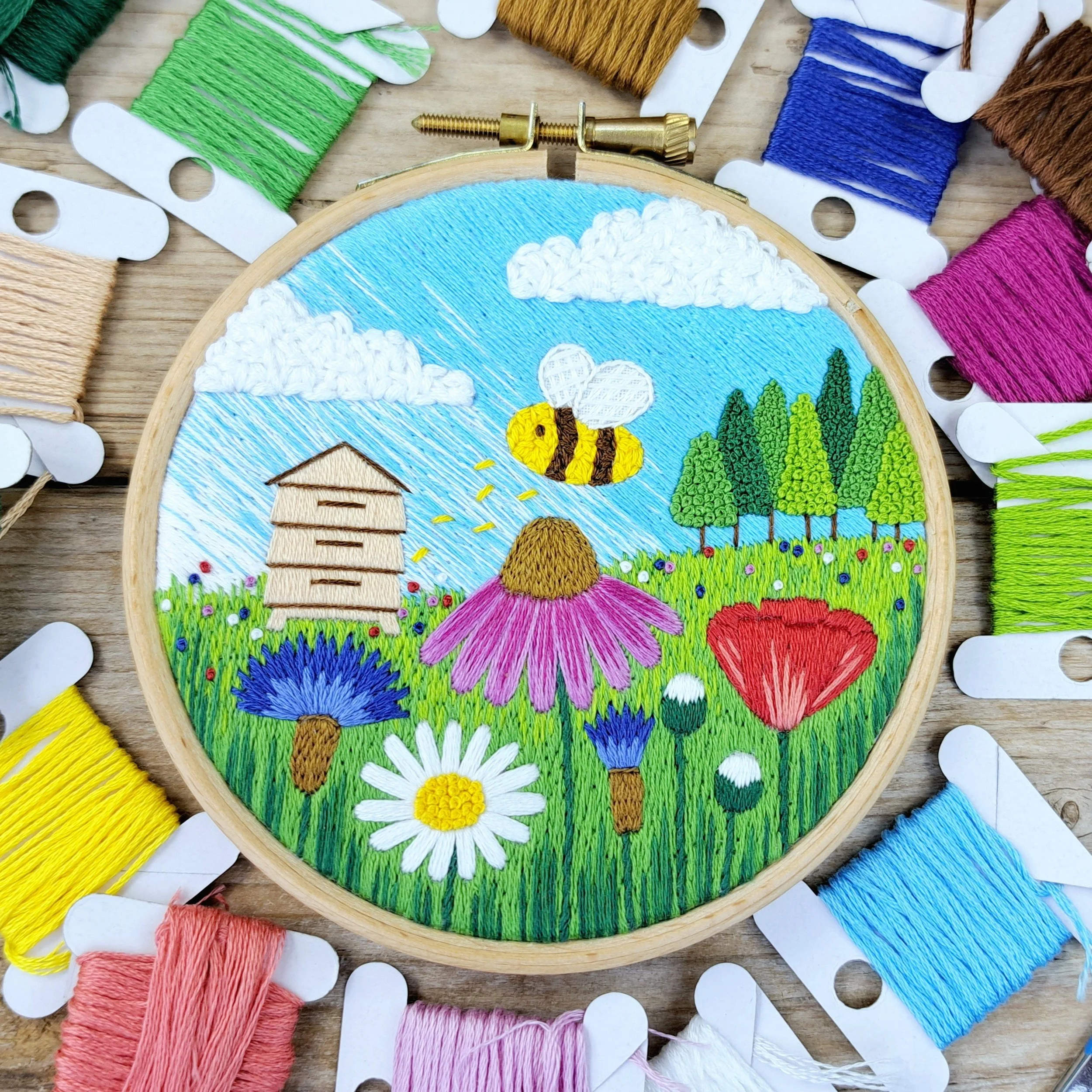 Bees & Blooms Embroidery Kit