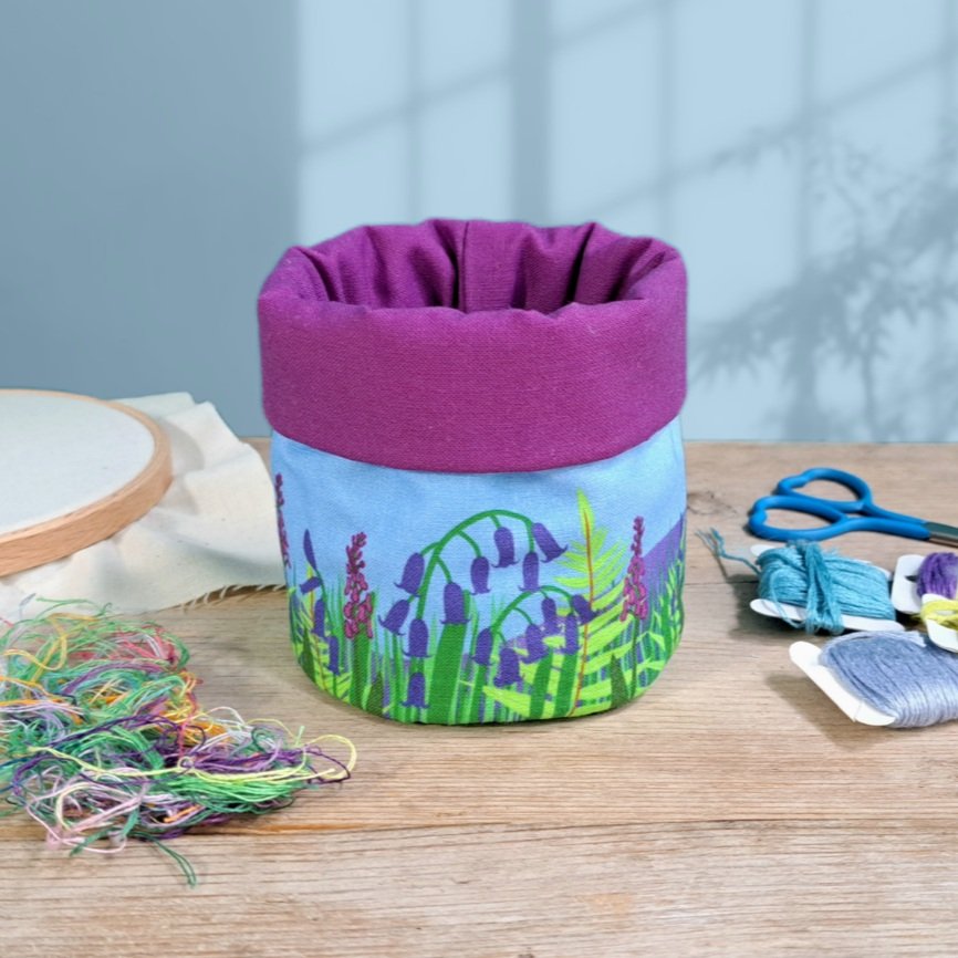 Bluebell Thread Catcher Basket - Purple Liner
