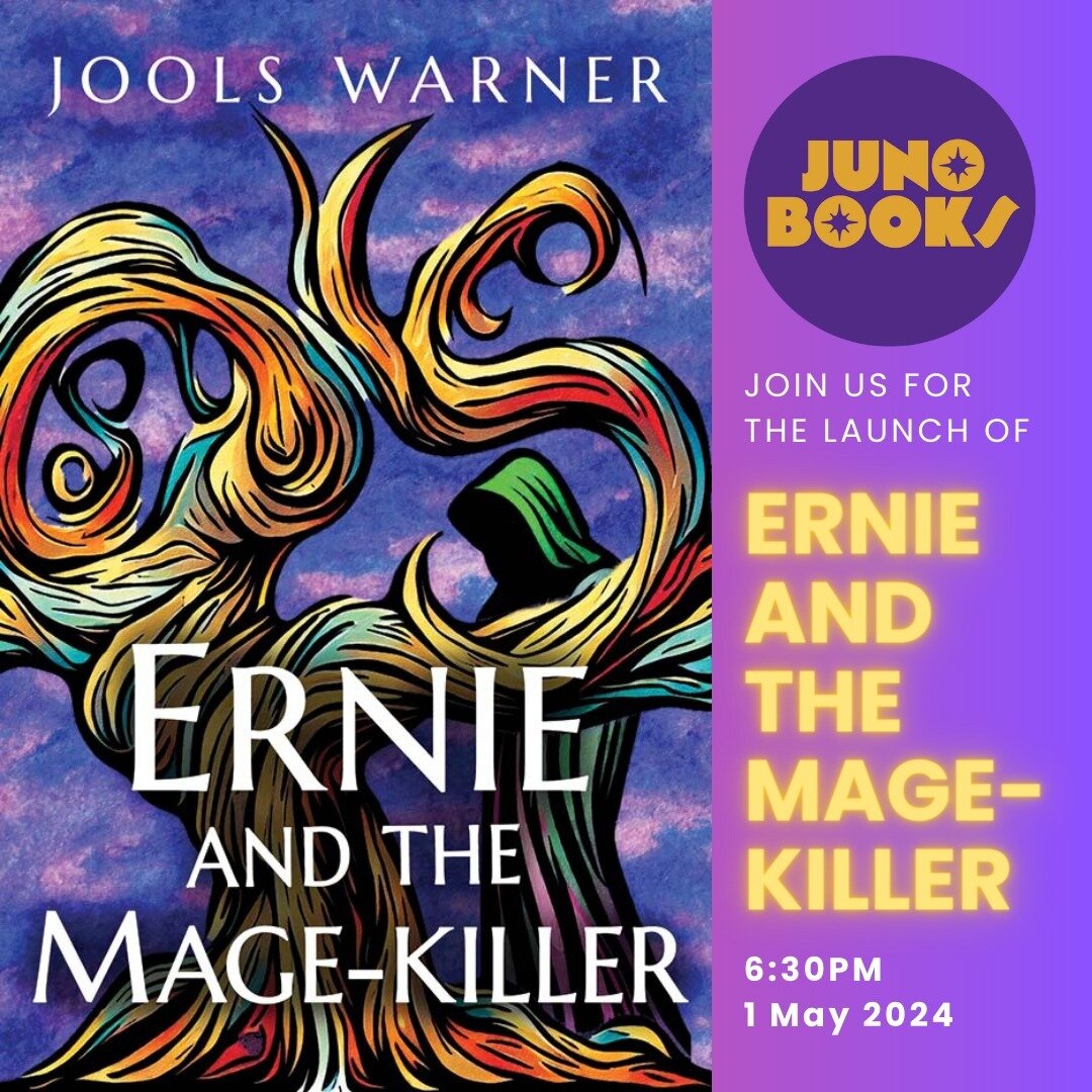 We are very excited to announce our first fantasy book launch, the wonderful Ernie and the Mage-Killer by local author Jools Warner! Join us at the shop at 6:30PM on Wednesday 1 May for a magical evening of readings and book chats ✨