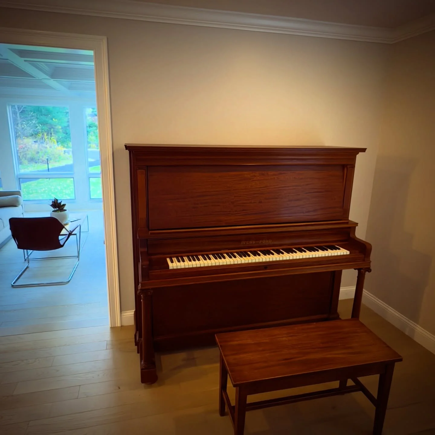 Huge thank you to Dan Fox at @wondersmithaudio for choosing to park this beautiful IVERS-POND piano here at the &lsquo;house. I cannot wait to throw some microphones on this thing tomorrow! Special thanks to Griffin Piano Movers for being the best in