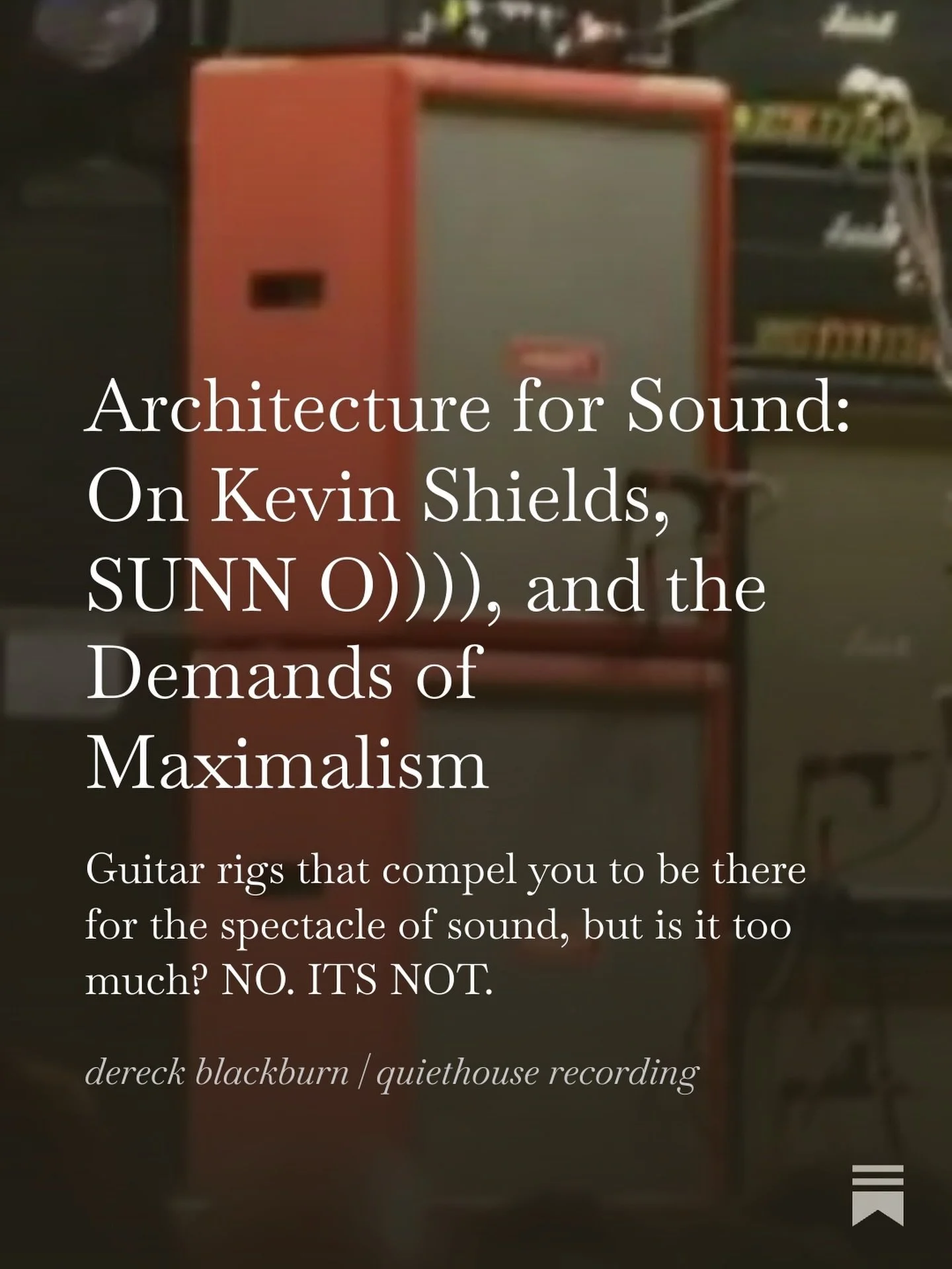 quiethouserecording.substack.com. Hey y&rsquo;all. There&rsquo;s this picture circulating of Kevin shields live guitar rig and people are like he must hate his road crew. I don&rsquo;t think they understand the point. For my last Substack post of Nov