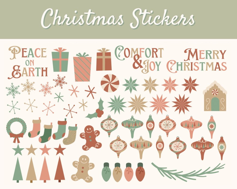 Set of 18 Christmas Stickers