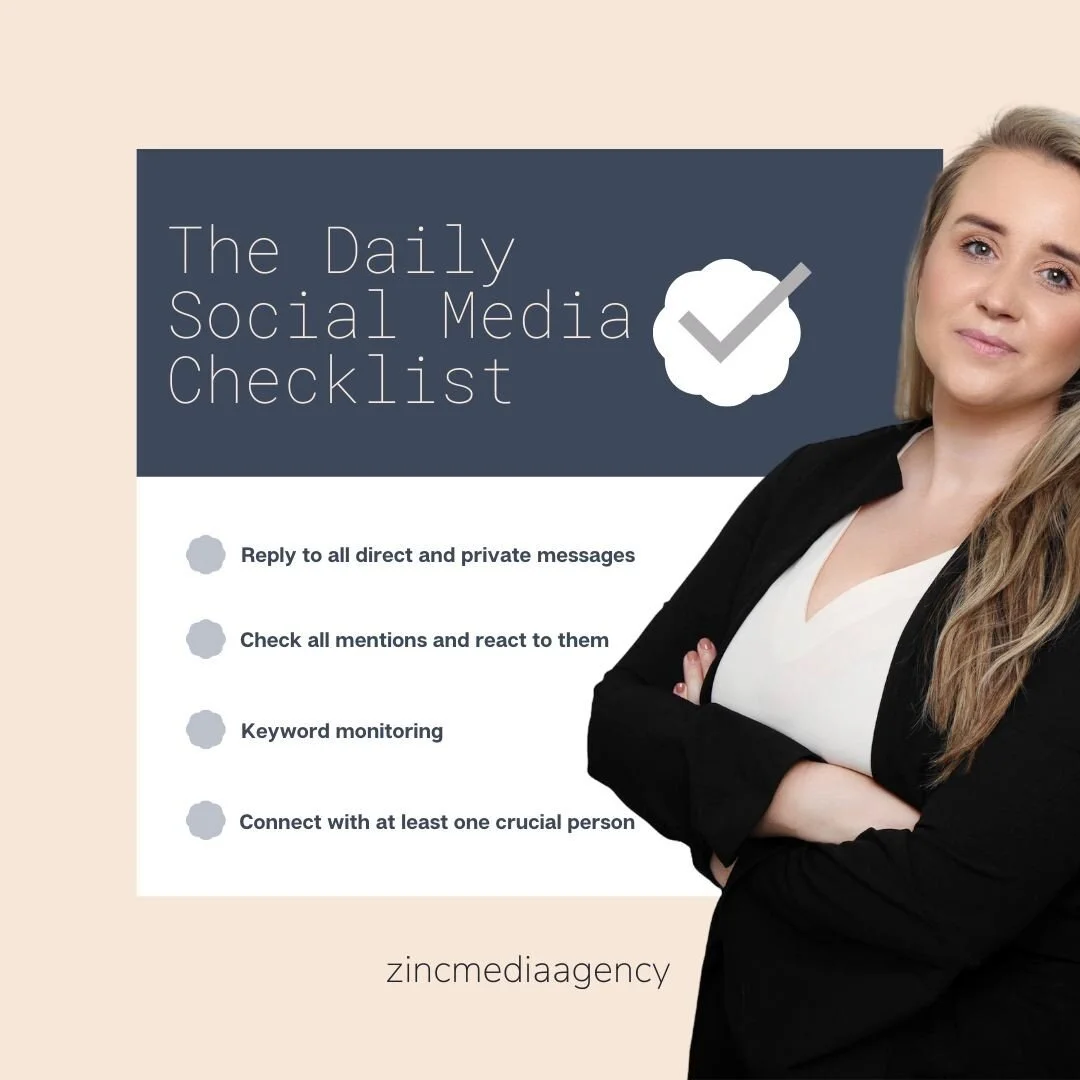 Hands up if you struggle with your social media? You&rsquo;re not alone. Follow my daily tips on my stories (don't worry they will be saved to my highlights as well if you miss any) To get your started check out my top daily checklist 😘

 #zincmedia