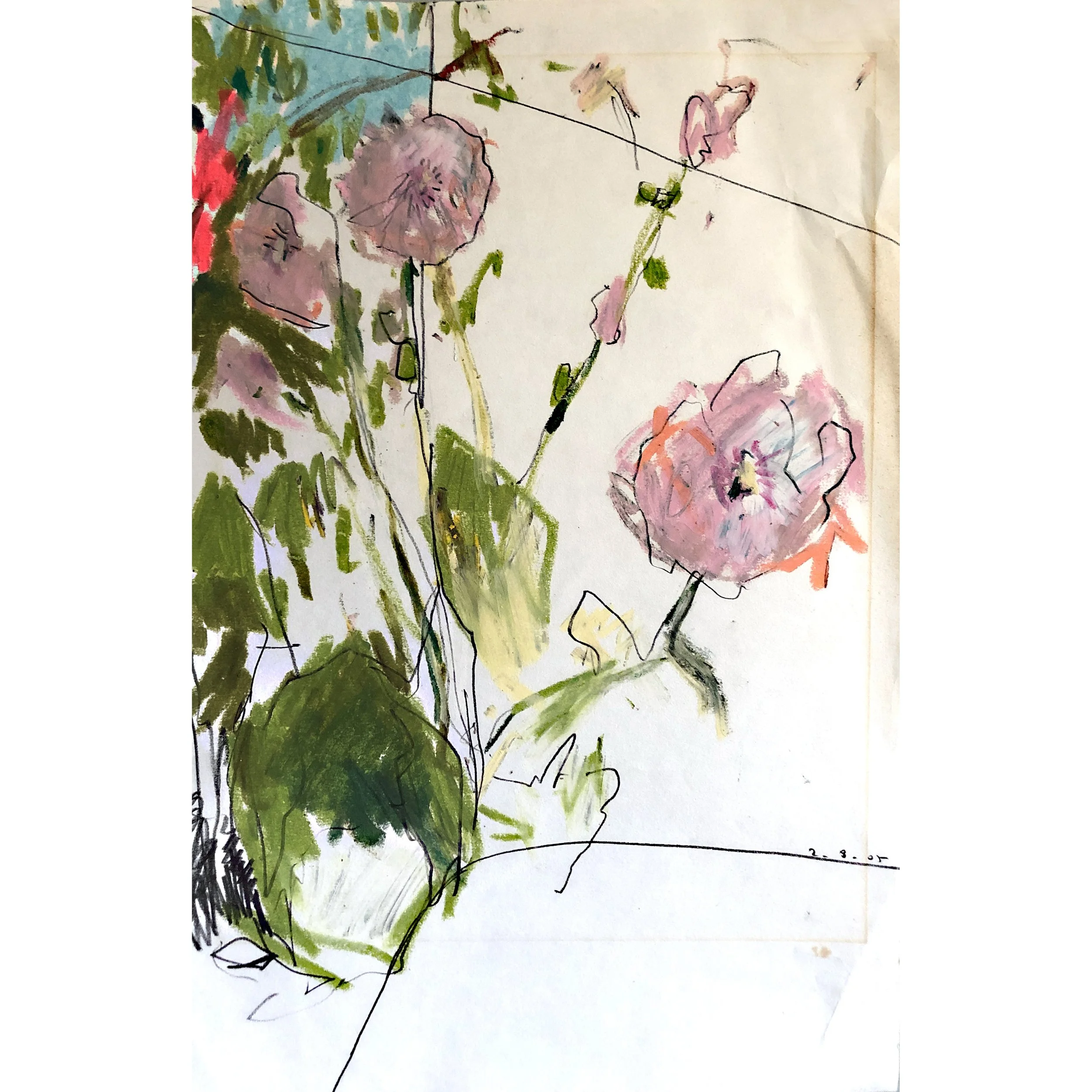 HOLLYHOCKS AT BADGENEY 1