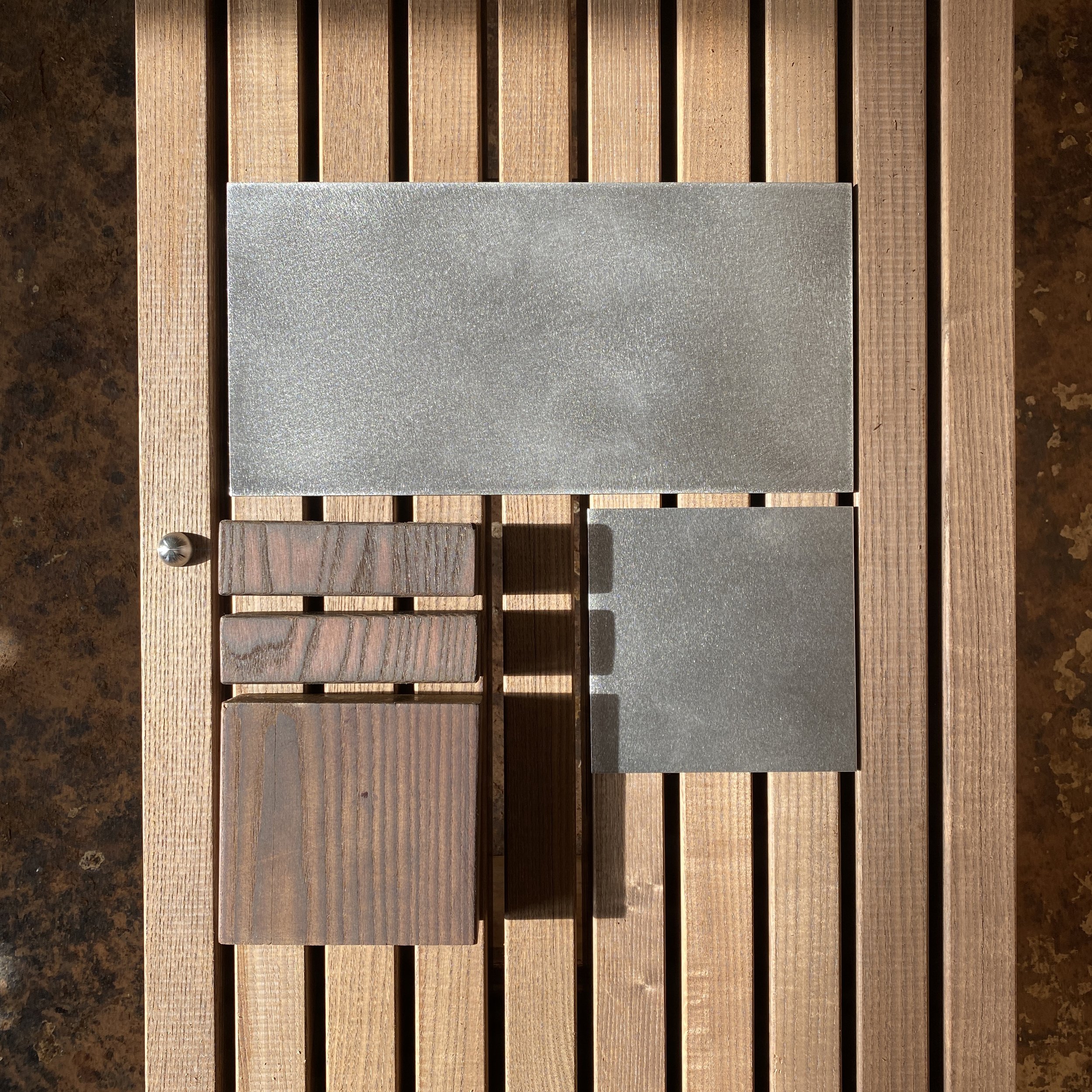 Bench material palette, Pier 1 Entry Pavilion, 2025, with Tod Williams Billie Tsien Architects and Stephen Iino