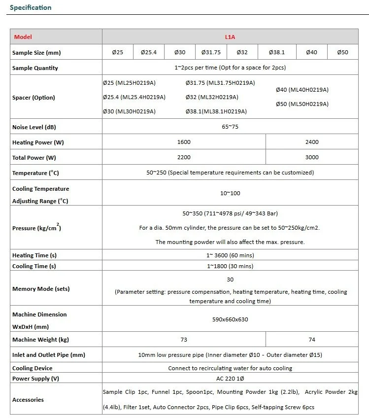 ML-L1A Hydraulic Hot Mounting Press