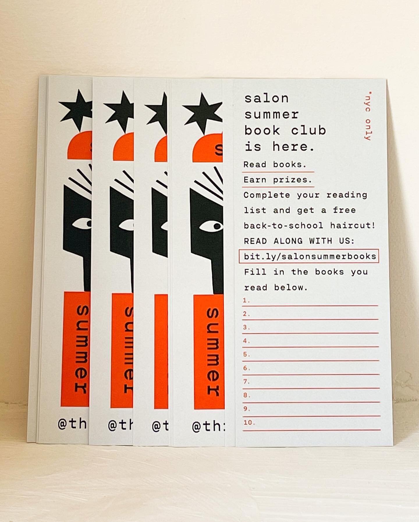 Track your reading with one of our Summer Book Club bookmarks. Pick one up at @thisissalon or @cafeconlibros_bk 

If you&rsquo;re a hair salon, bookstore, or community center that wants to have a stack of bookmarks to share with your community let us
