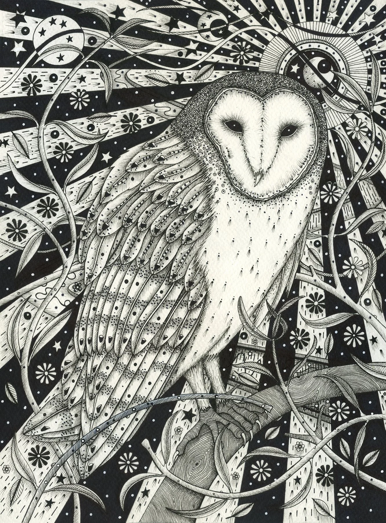 'Last Rays of the Sun' original pen & ink 22cm x 30cm (31cm x 38.5cm framed) £295