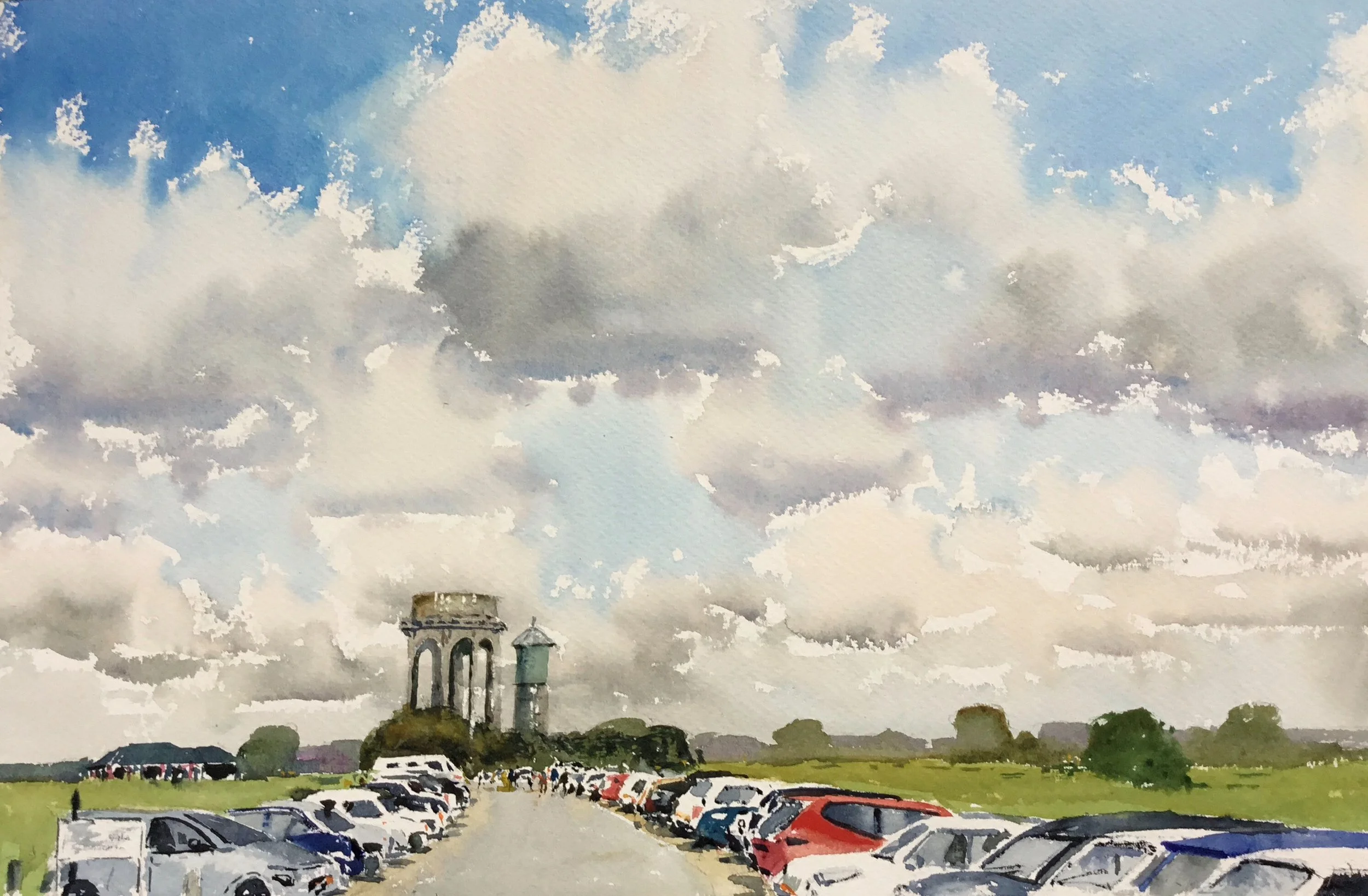 'The Road to the Harbour' watercolour 53cm x 73cm framed £395.00