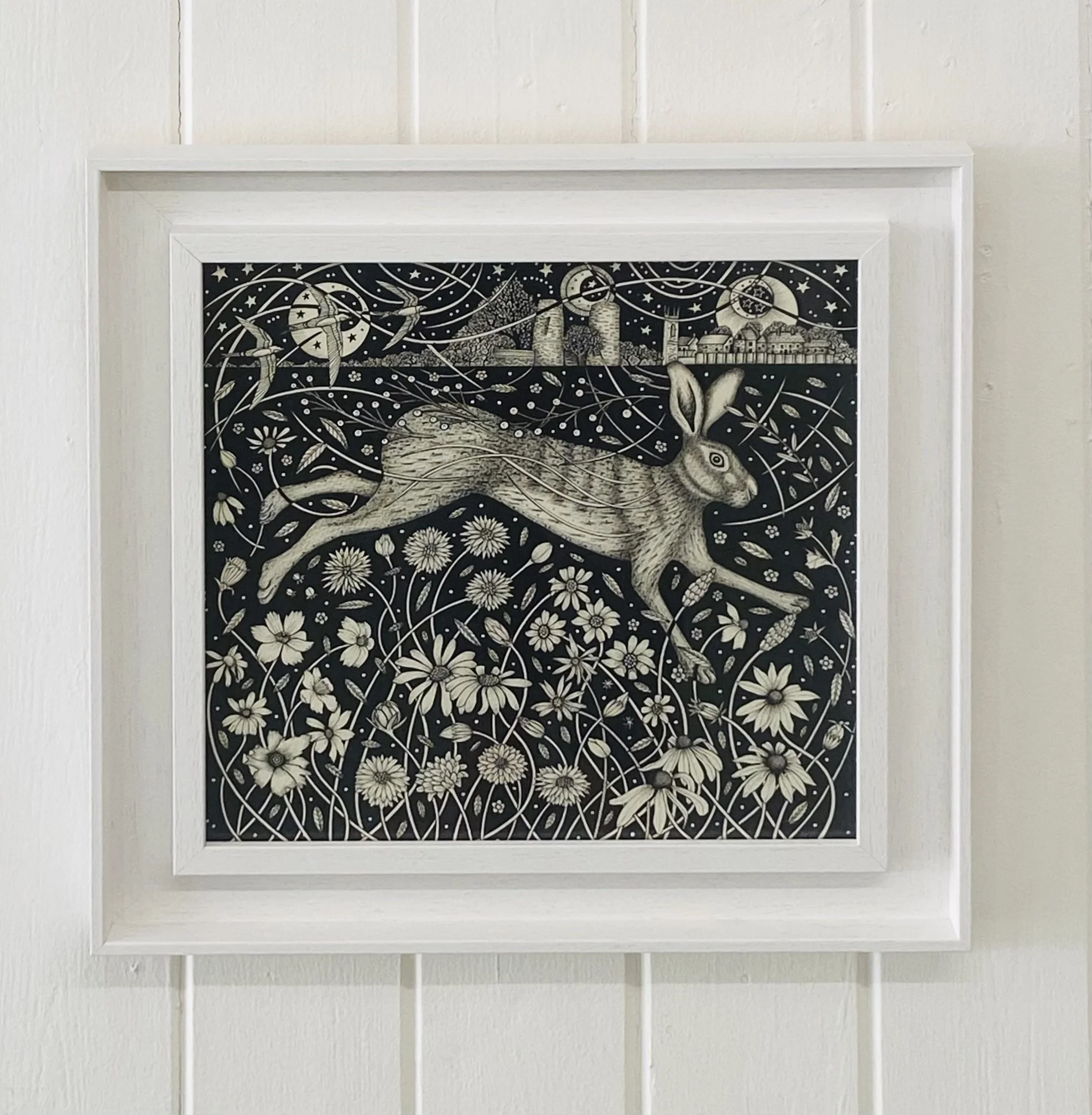 'Hare in the Wildflower Meadow' framed SOLD