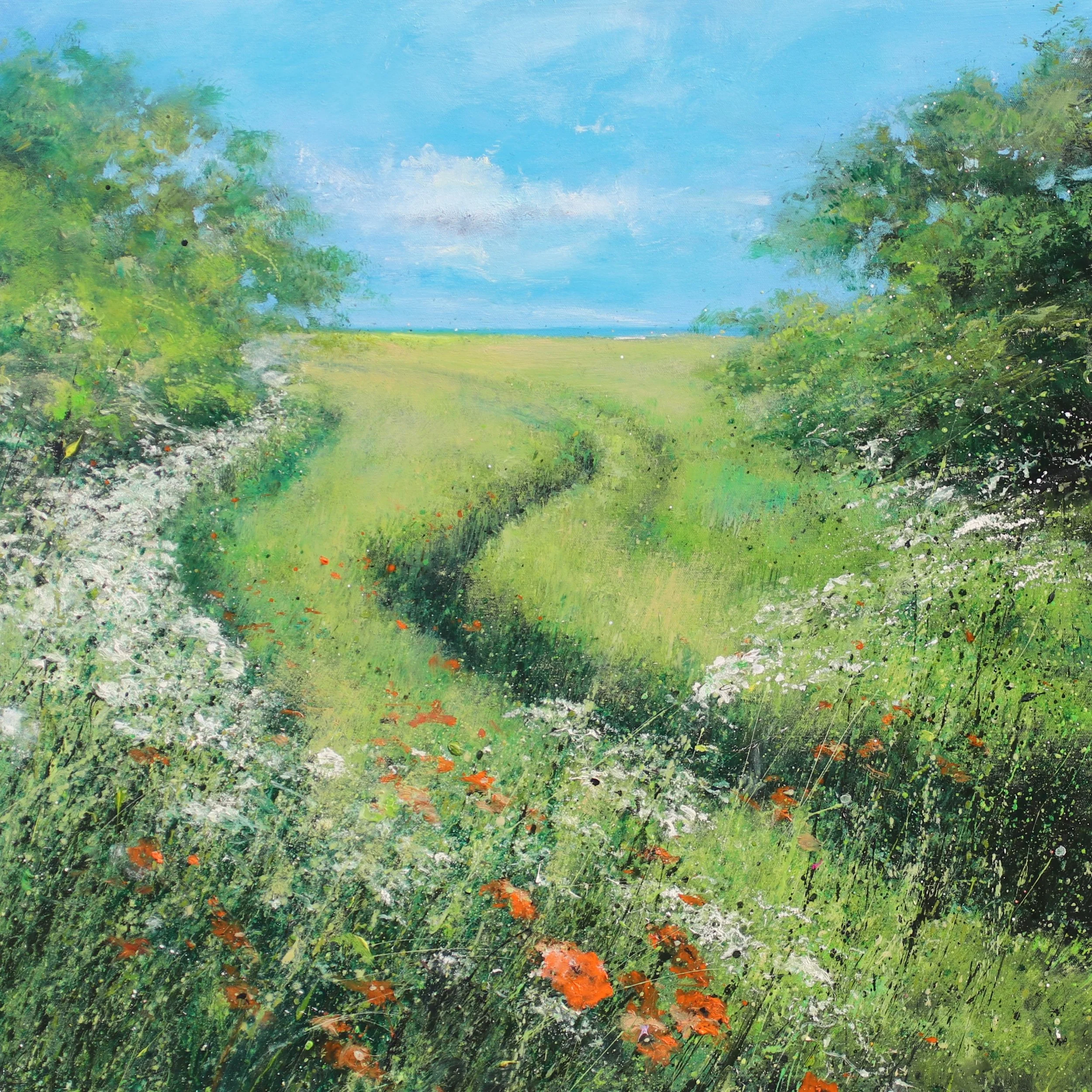 'Catching Happy Days' Garry Pereira, oil on canvas 81cm x 81cm framed £1,395.00