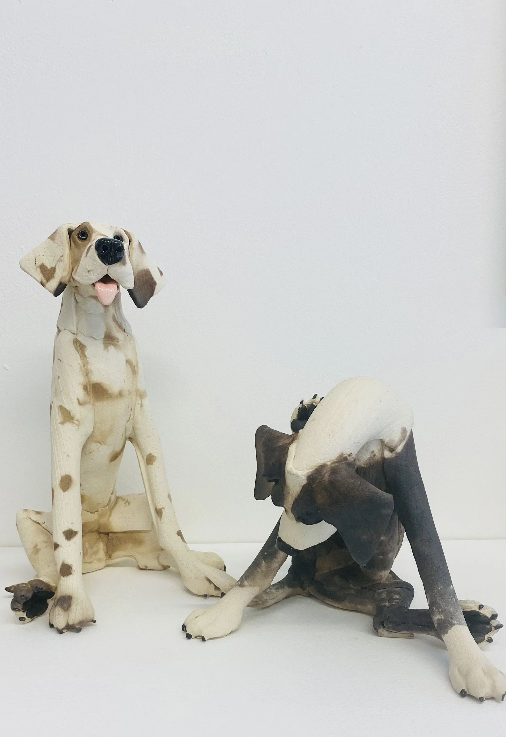 New collection of smoke-fired ceramic dogs by Virginia Dowe Edwards £265 each
