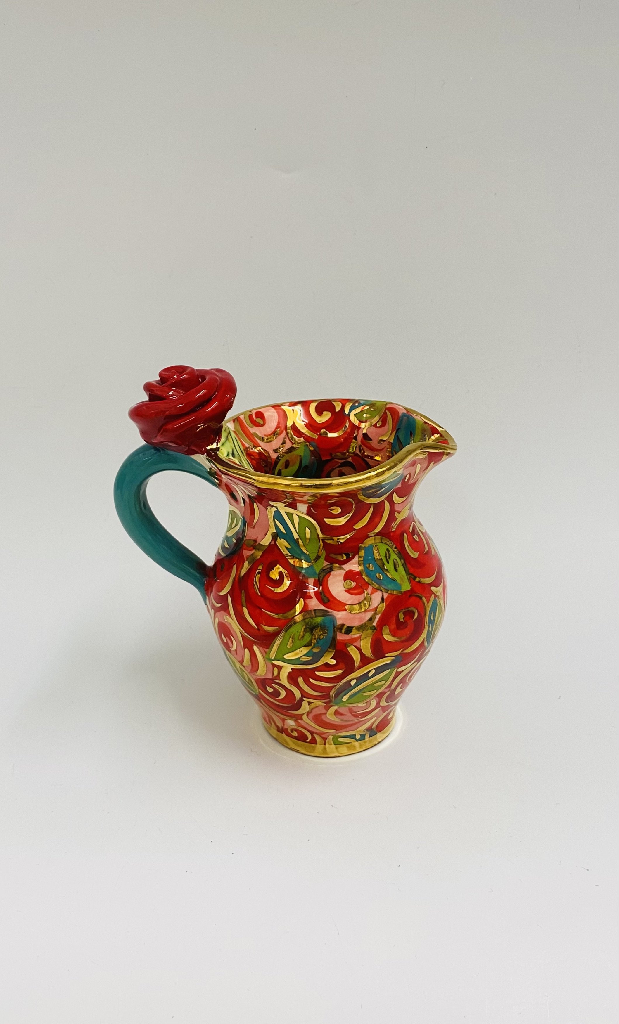 Small rose encrusted creamer jug D12cm H14cm £148.00