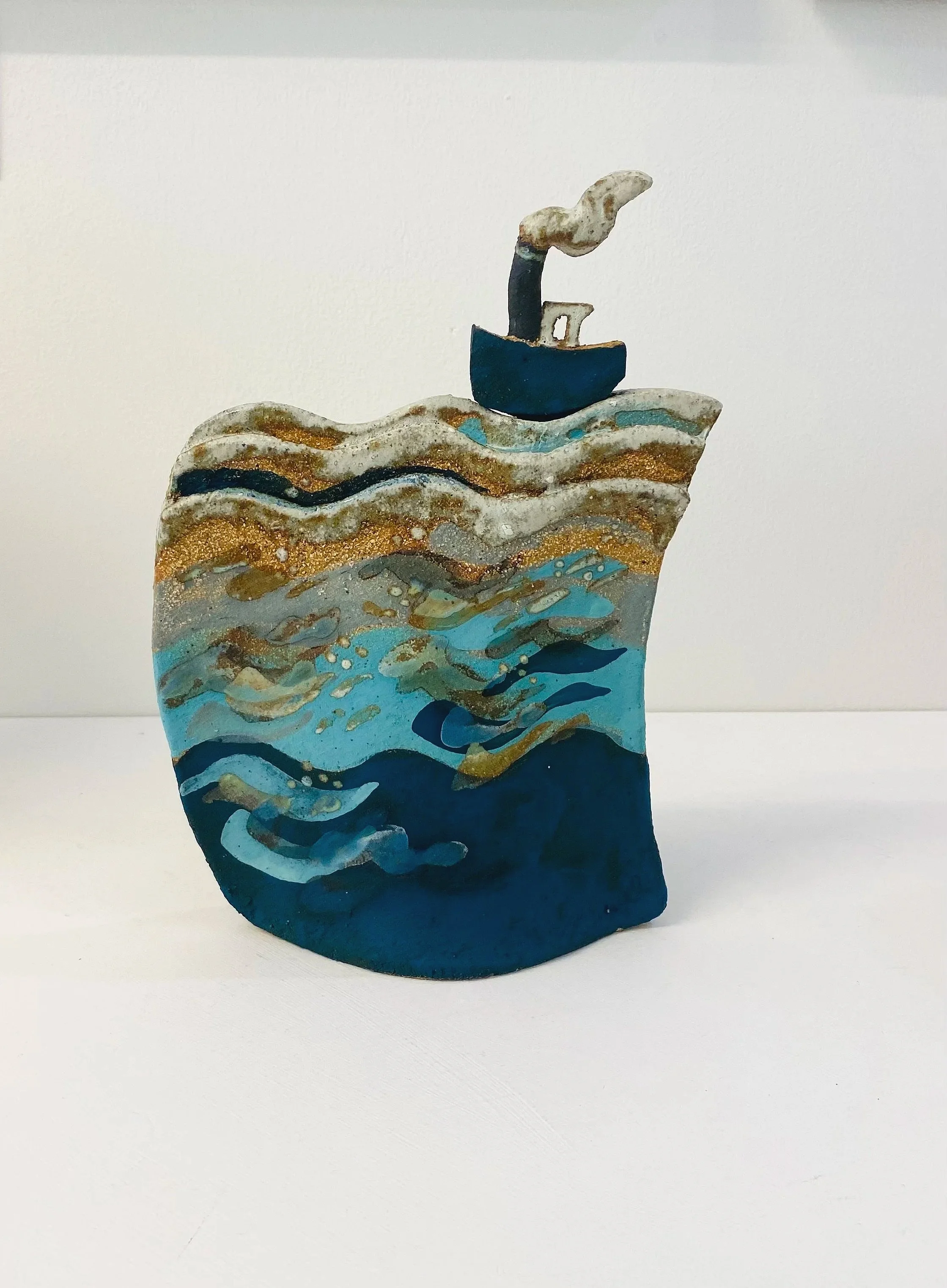'Butting Through the Channel' ceramic H22cm W15cm D6cm £105.00