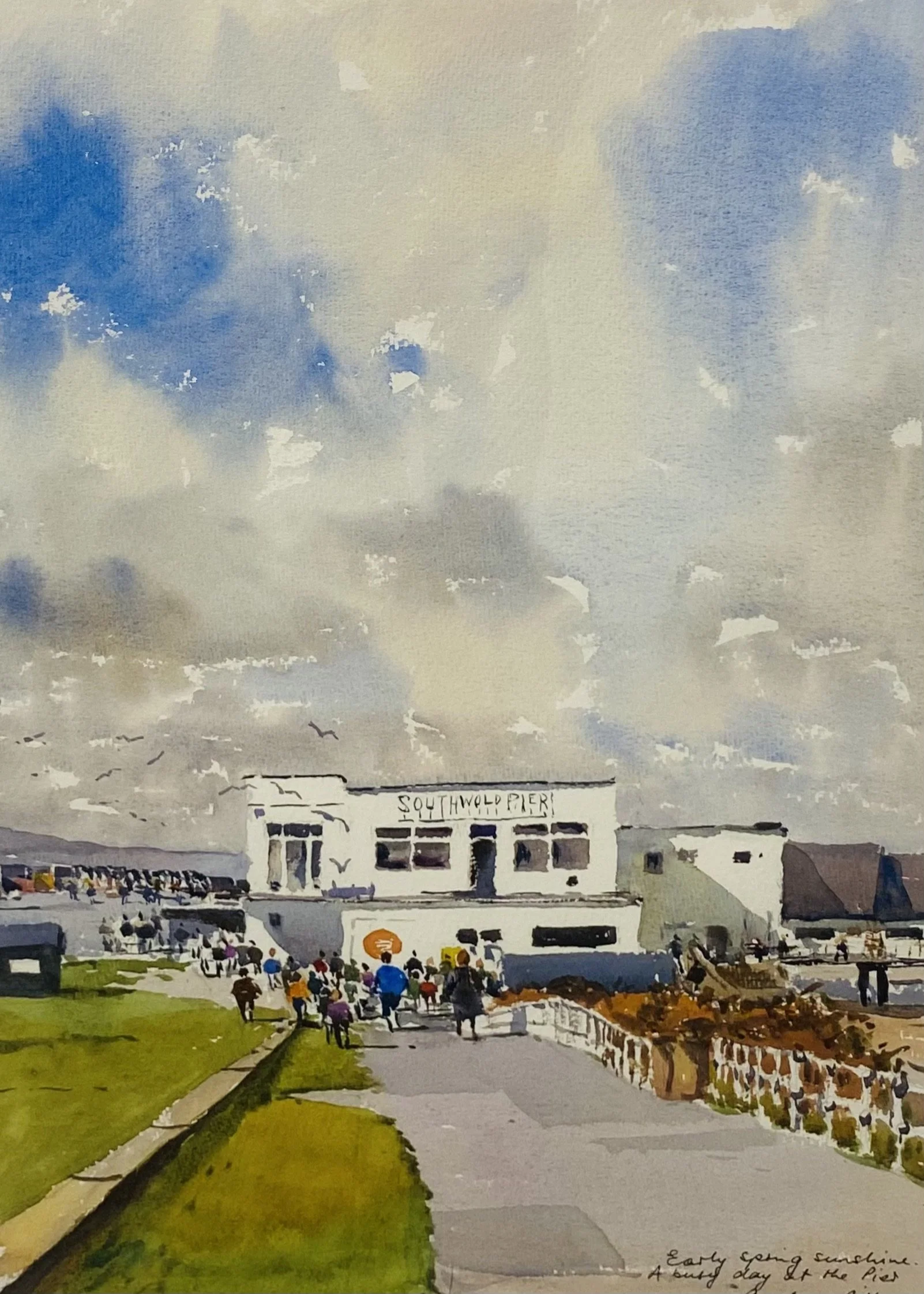 A Busy Day At The Pier, watercolour 53cm x 73cm framed £395