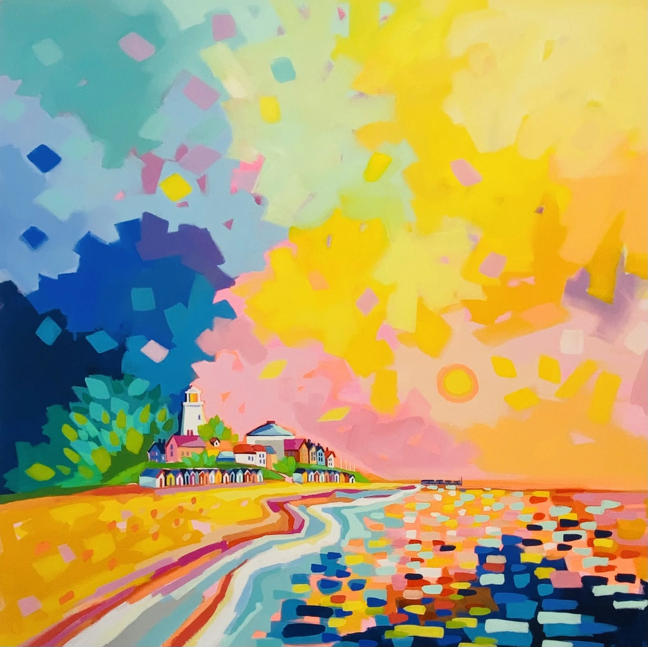 'Spring Sunrise' acrylic on deep edged canvas 120cm x 120cm £3,500.00