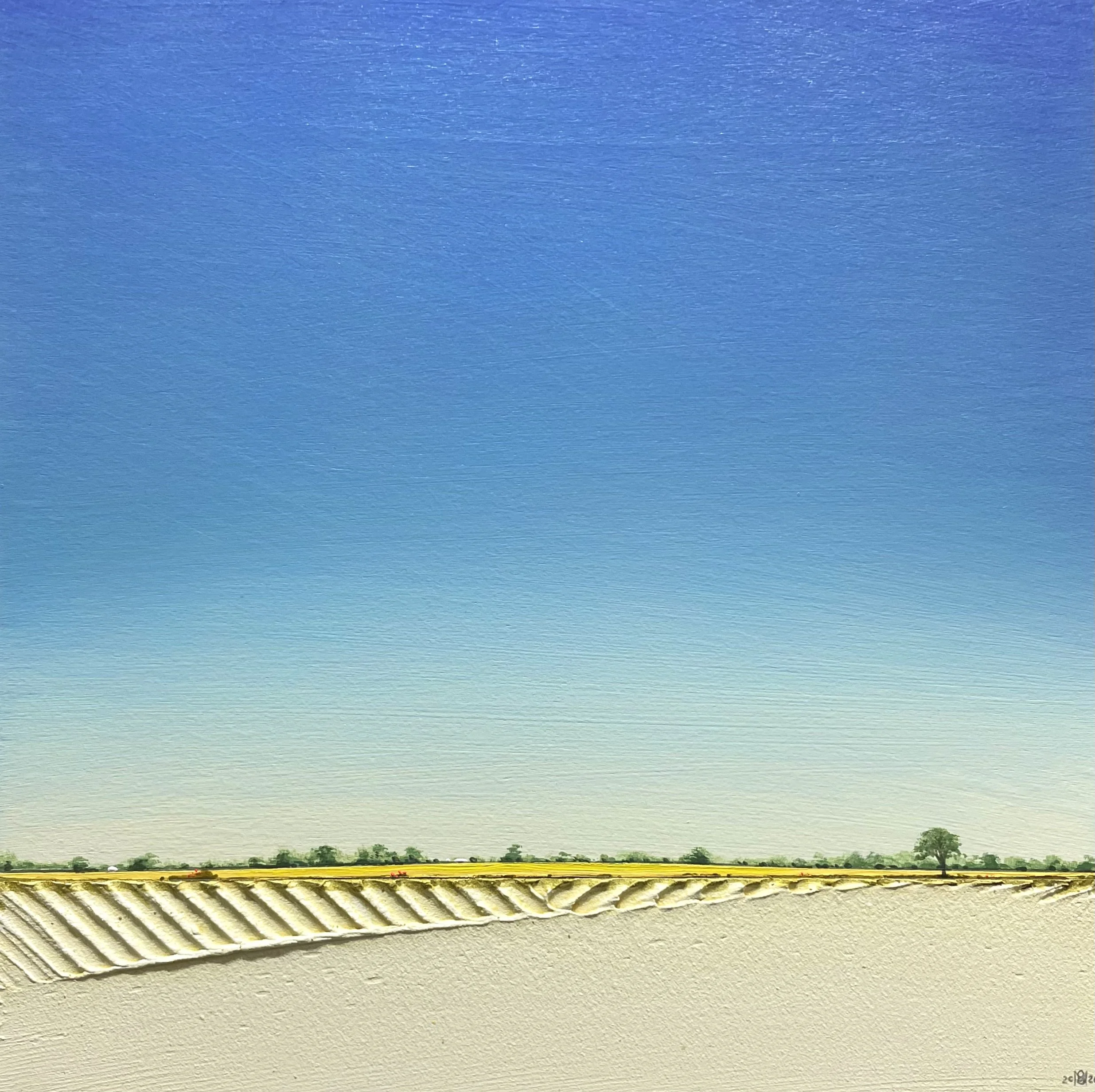 'Suffolk Field' acrylic on board 29cm x 29cm framed £395.00