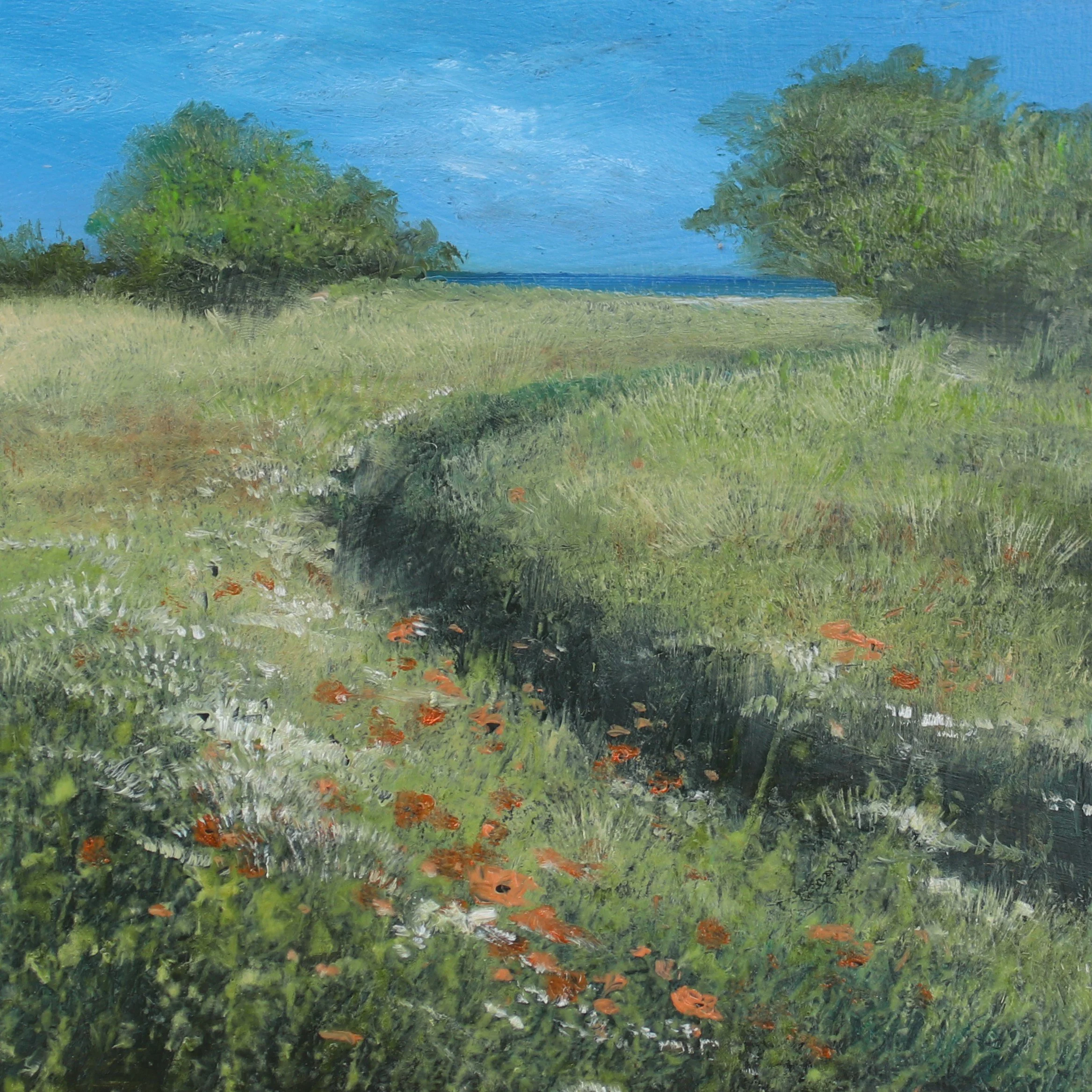 'The Alternative Way' Oil on panel 18cm x 18cm (22cm x 22cm framed) £385.00