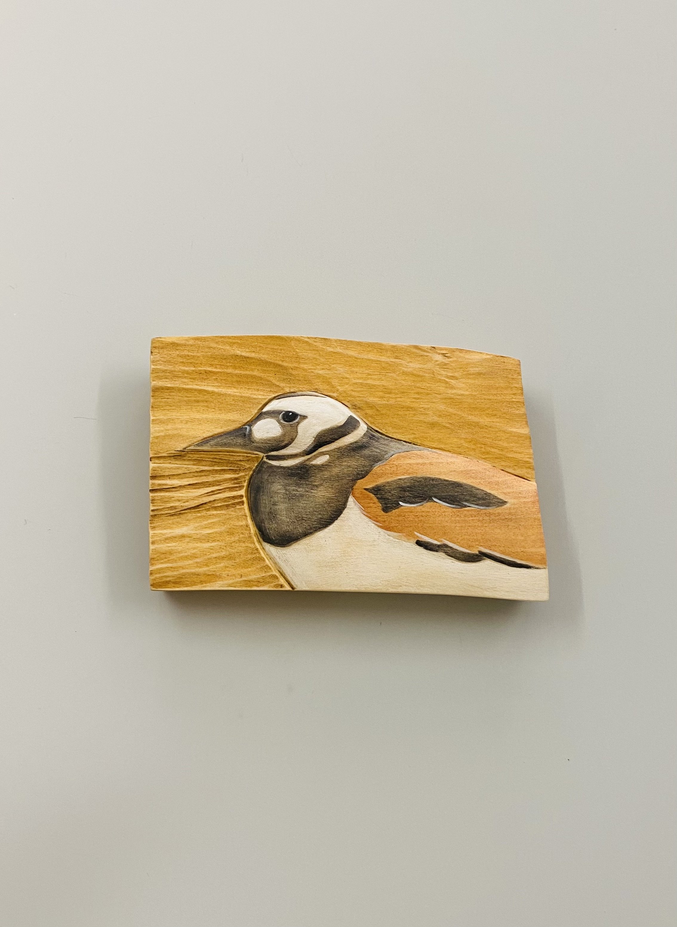 'Turnstone' hand carved & painted wood 13cm x 9cm x 2cm £74.00