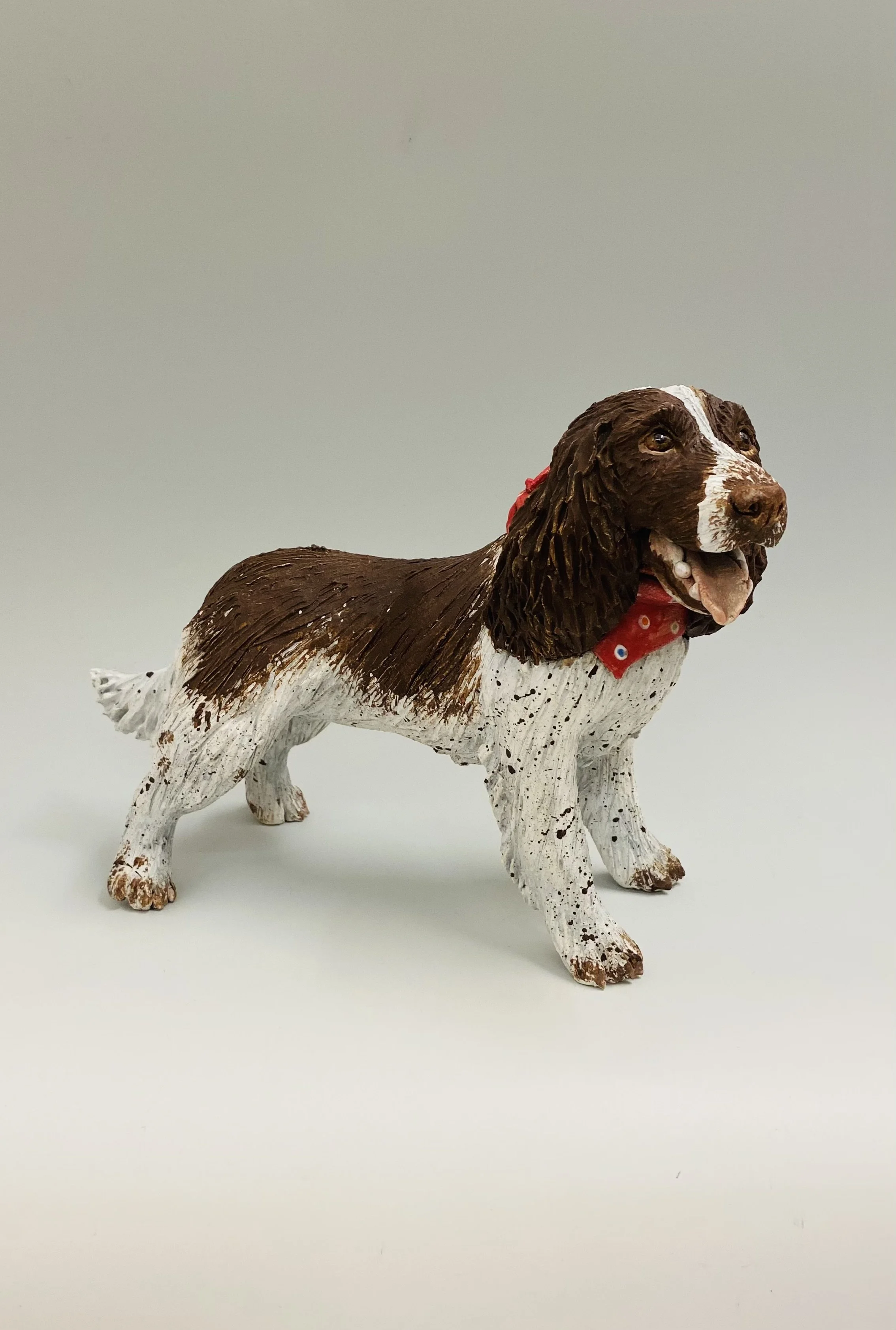 'Spaniel in Scarf' Joanne Cooke handmade ceramic 