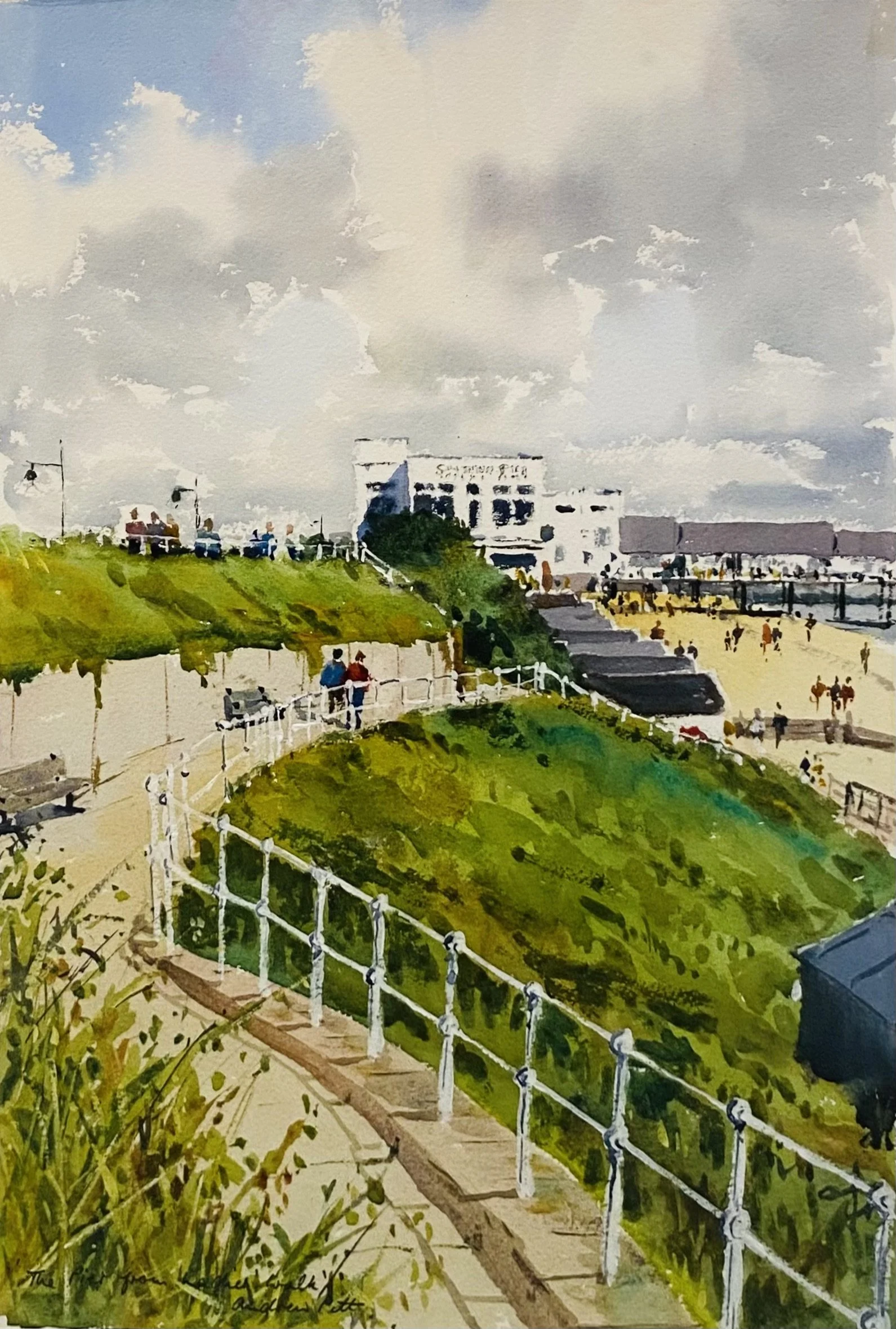 The Pier From Ladies Walk, watercolour 53cm x 73cm framed £395