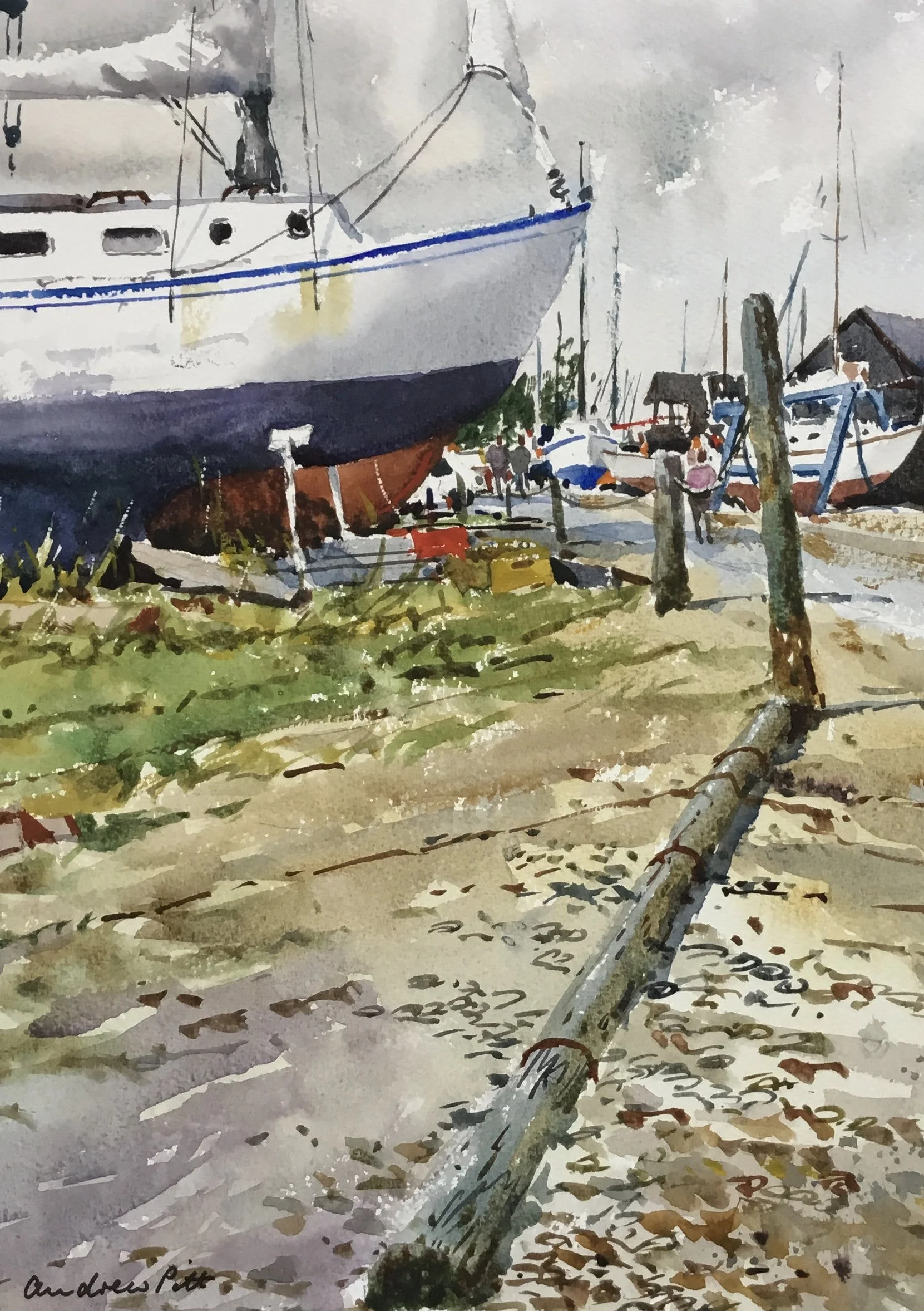 'Foreshore - Southwold' watercolour 53cm x 43cm framed £275.00