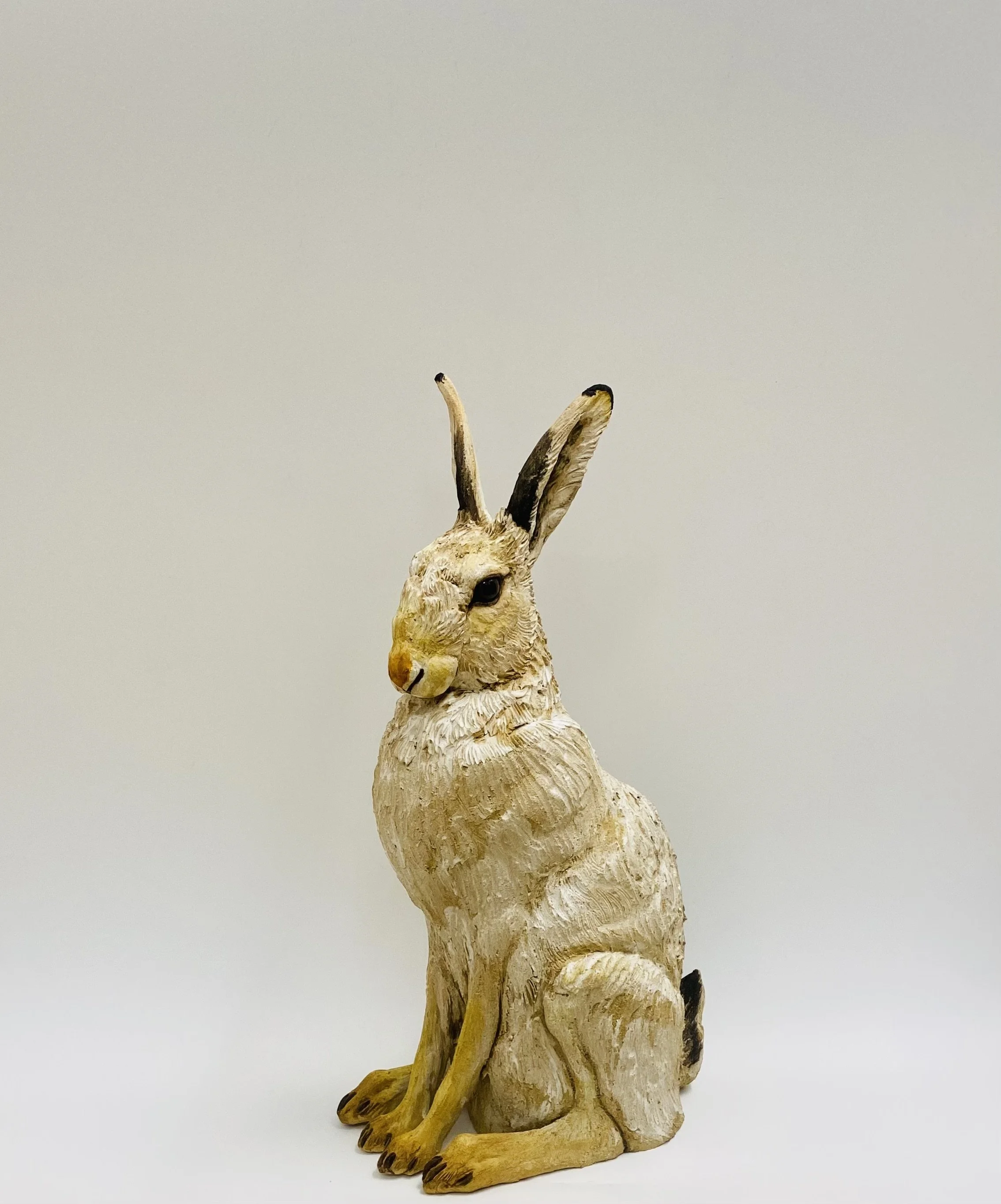 'Winter Hare' Karen Fawcett sculpture, ceramic H48cm W27cm D18cm £450