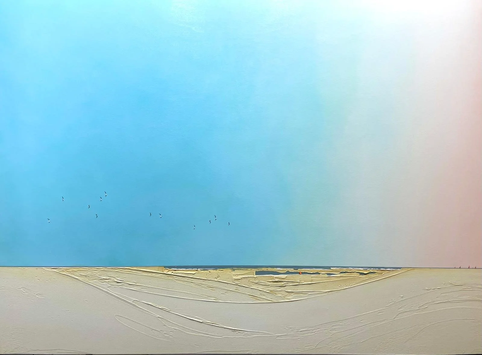 'Washed Up Buoy' Marc Brown, acrylic on board 124cm x 104cm framed £1,900.00