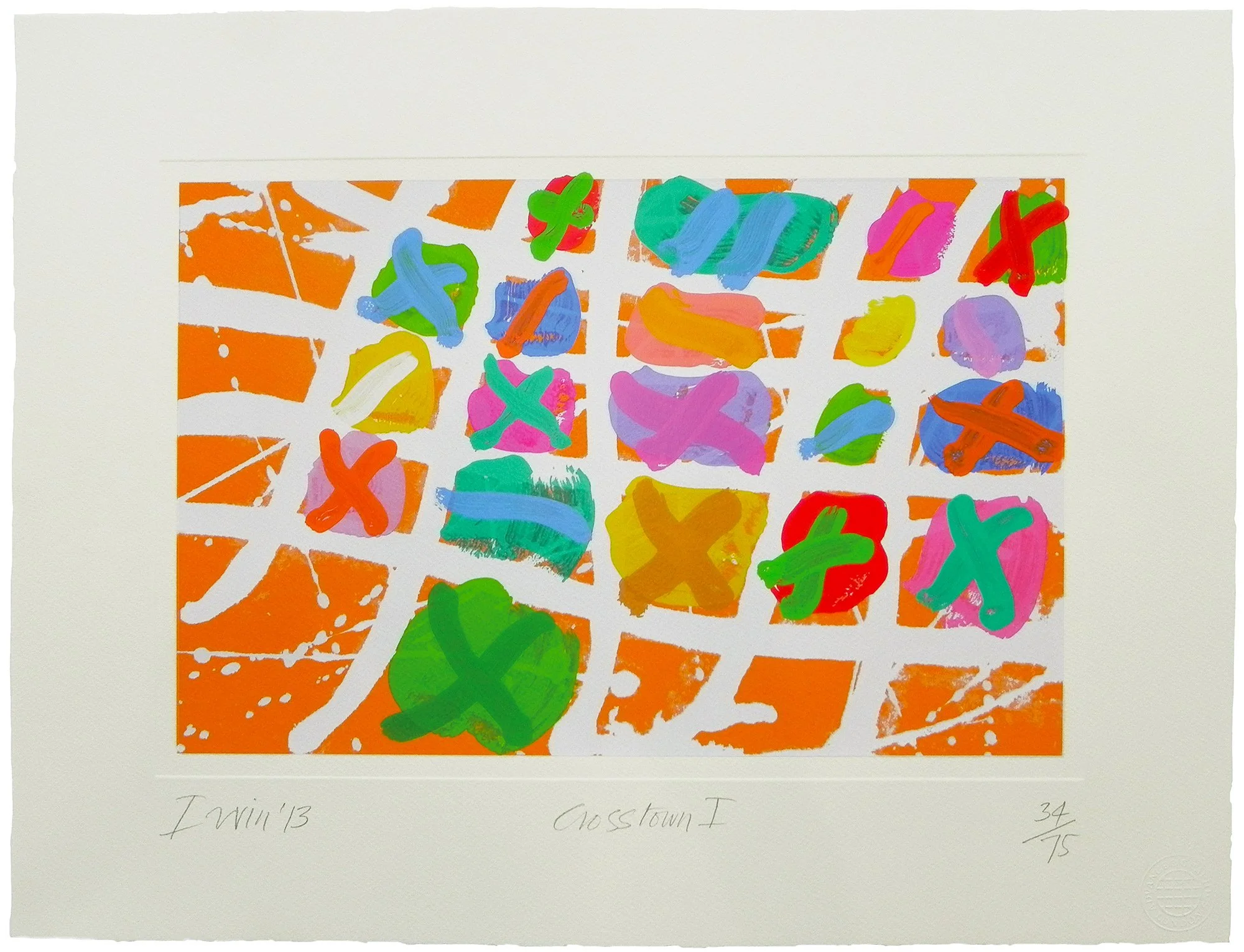 'Crosstown 1' Albert Irvin OBE RA, Screen print 50cm x 65cm x 4.25cm framed £1,260.00 
(Image credit Advanced Graphics London)