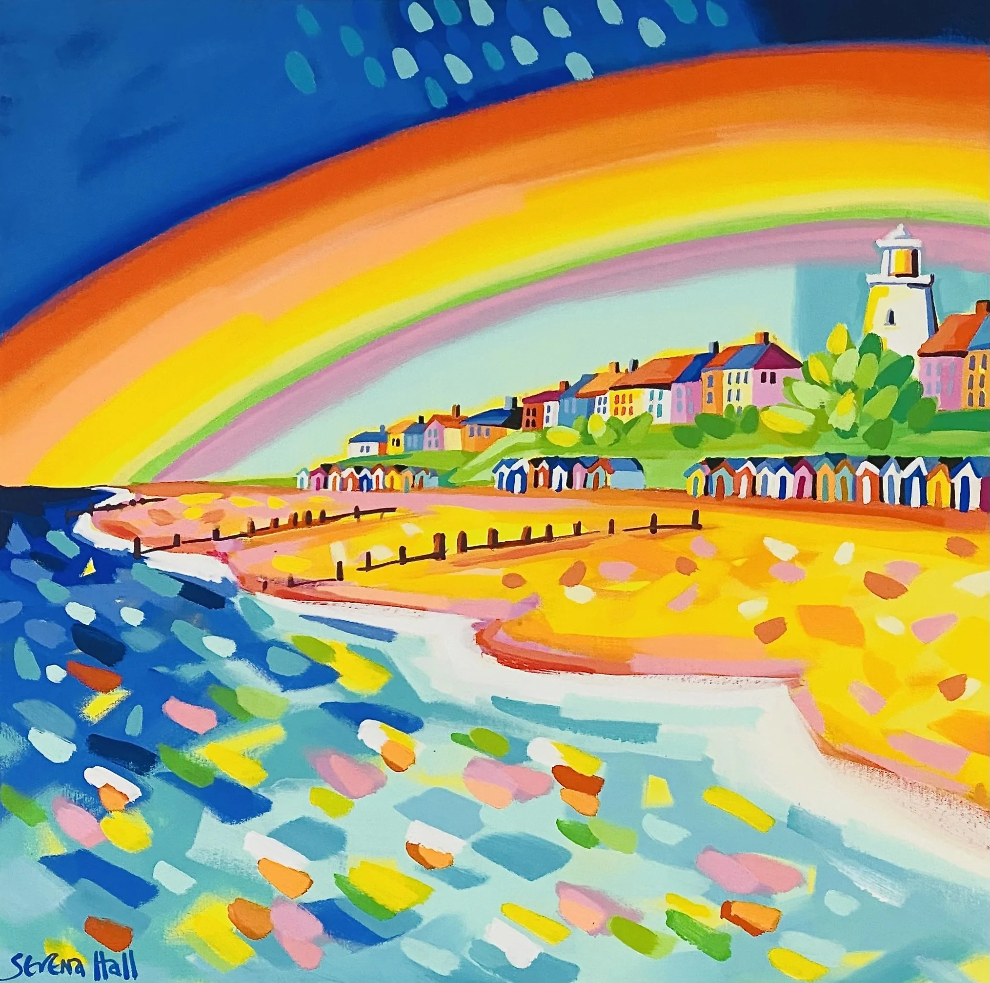 'Rainbow Reflections' acrylic on deep edged canvas 61cm x 61cm £950.00