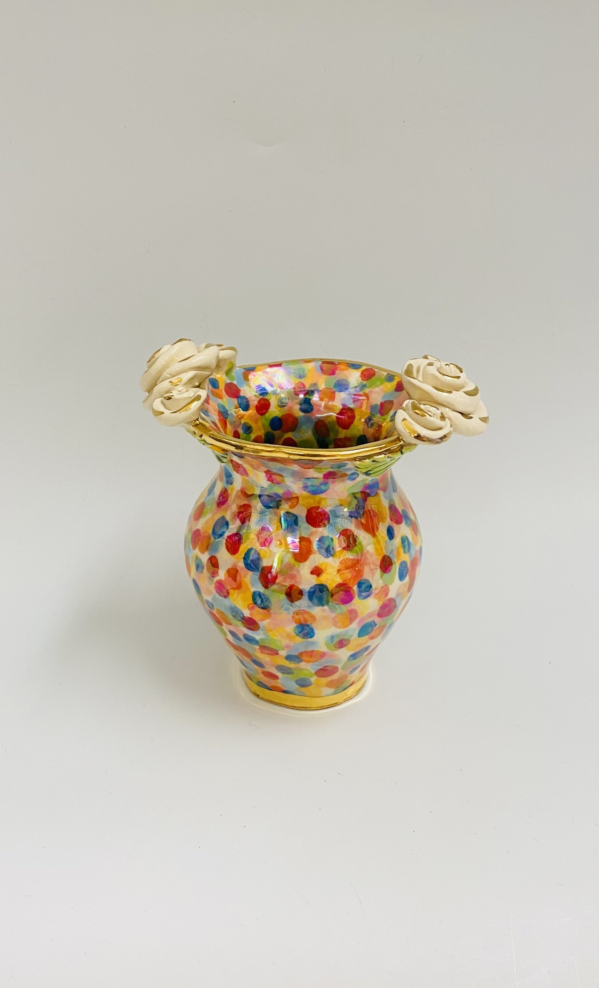 Rose encrusted posy vase H13cm D12cm £135.00