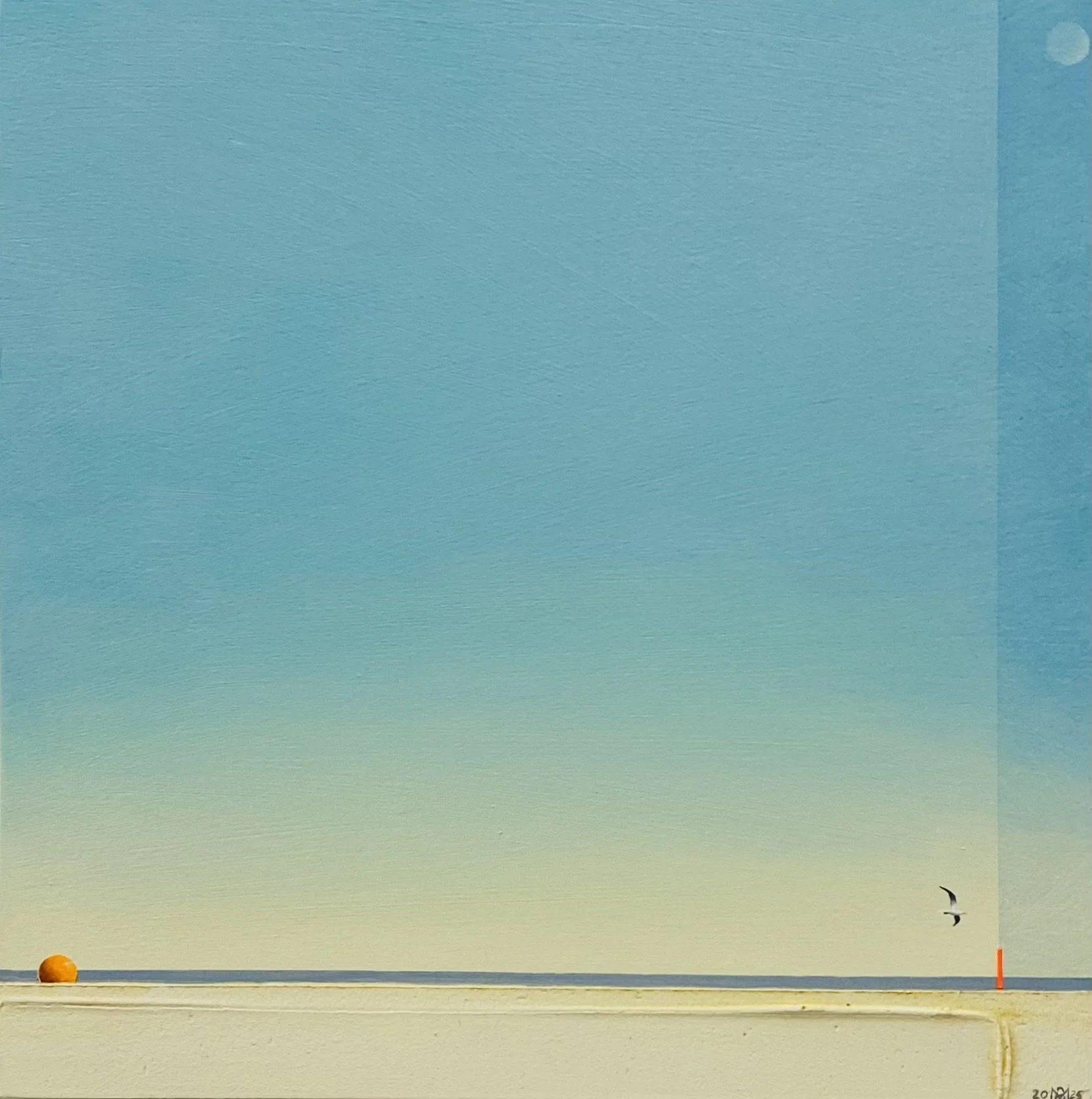 'Sea Wall 9' acrylic on board 29cm x 29cm framed £395.00