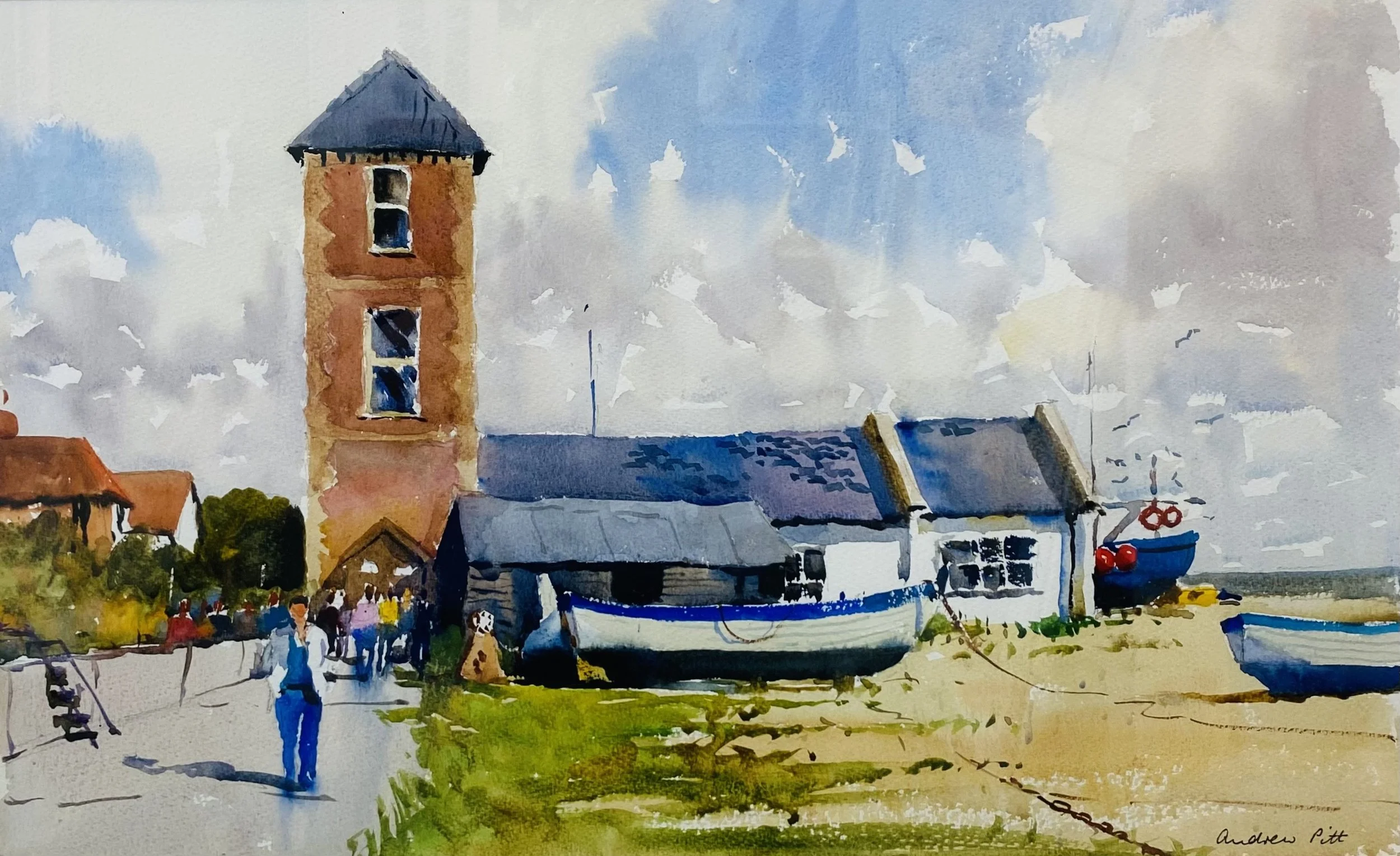 Lookout Tower Aldeburgh, Watercolour 73cm x 53cm