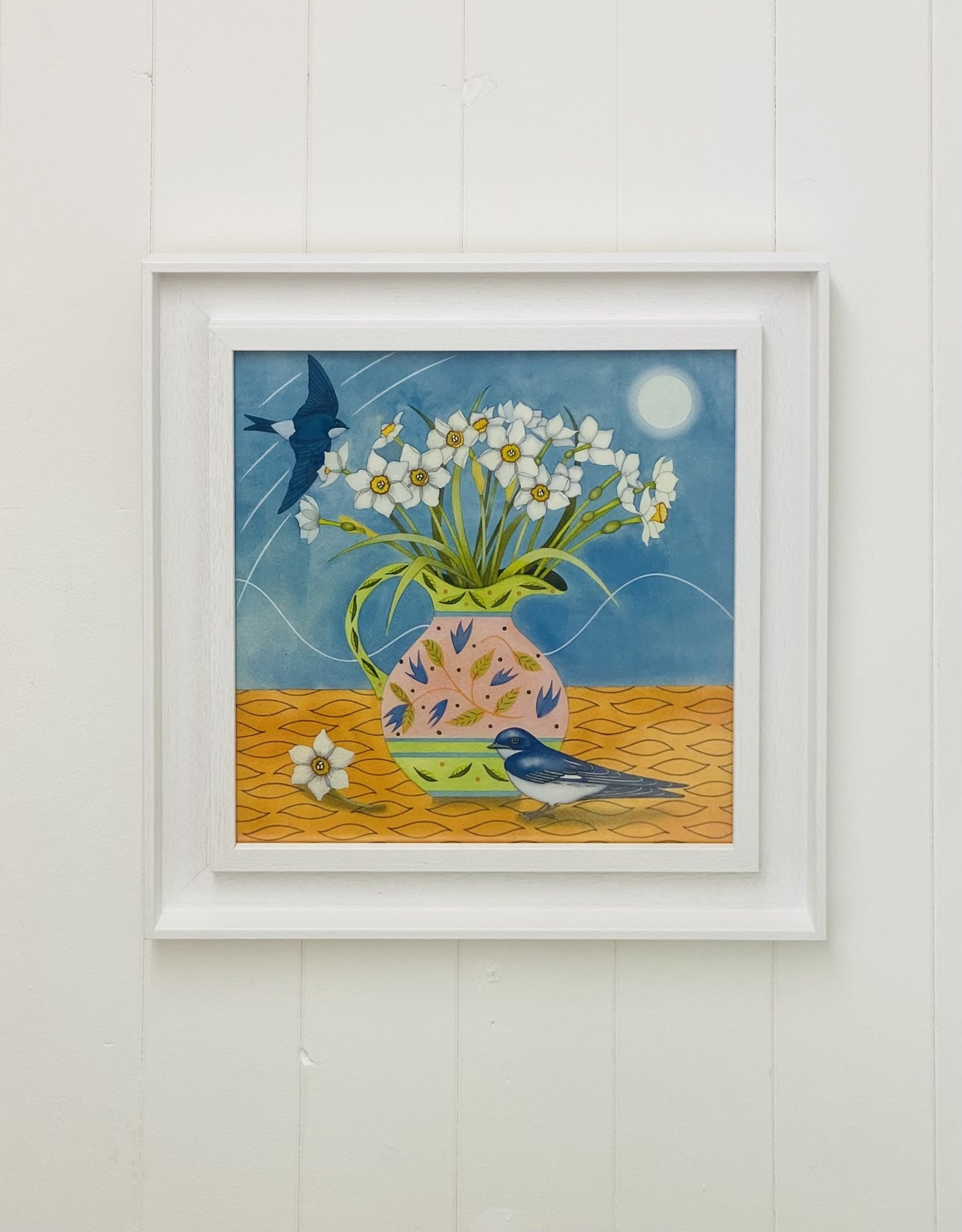 'Still Life with House Martins' framed