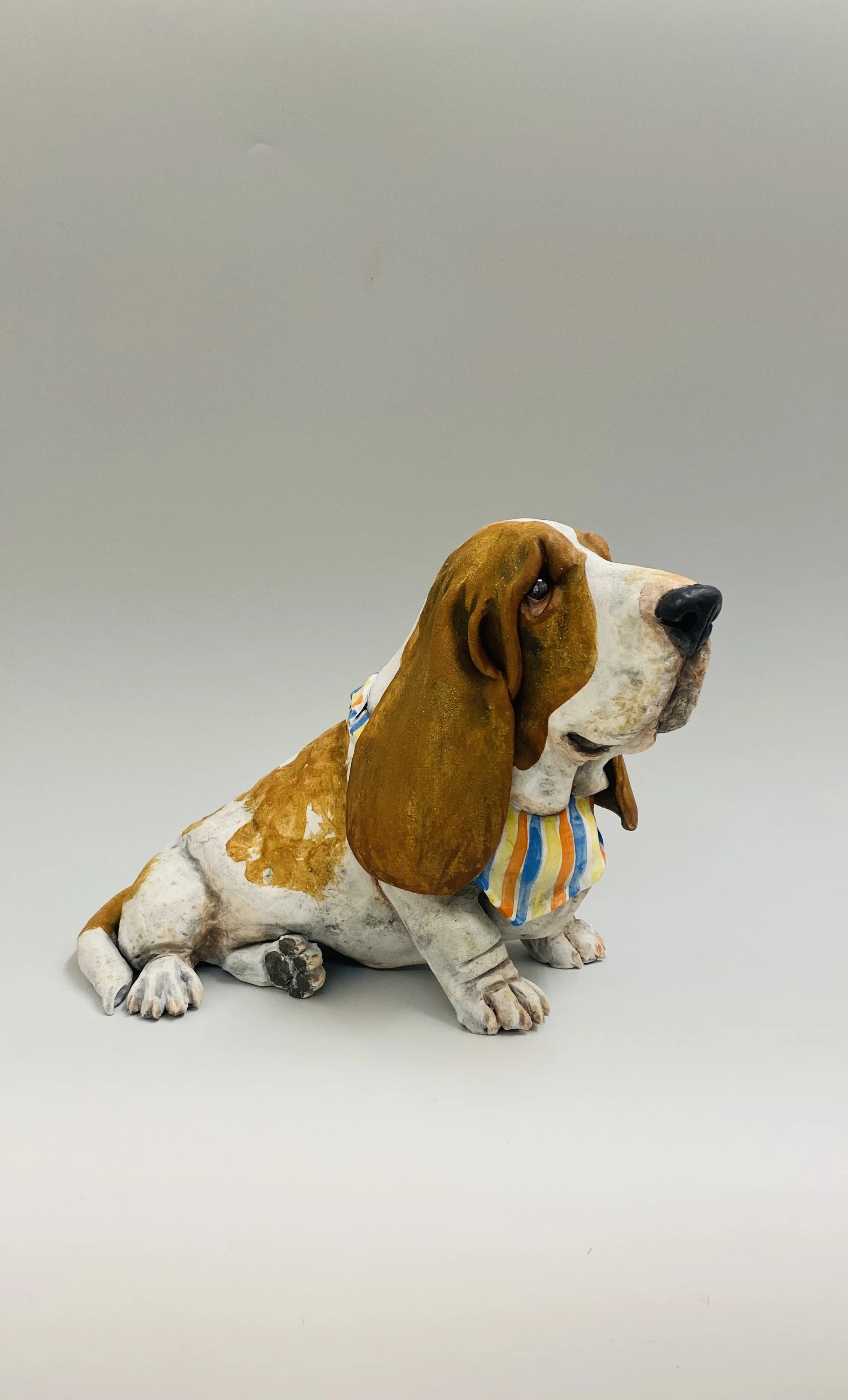 'Basset Sitting' Joanne Cooke handmade ceramic